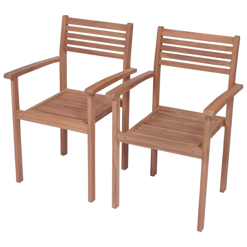 vidaXL Patio Chairs 2 pcs with Anthracite Cushions Solid Teak Wood
