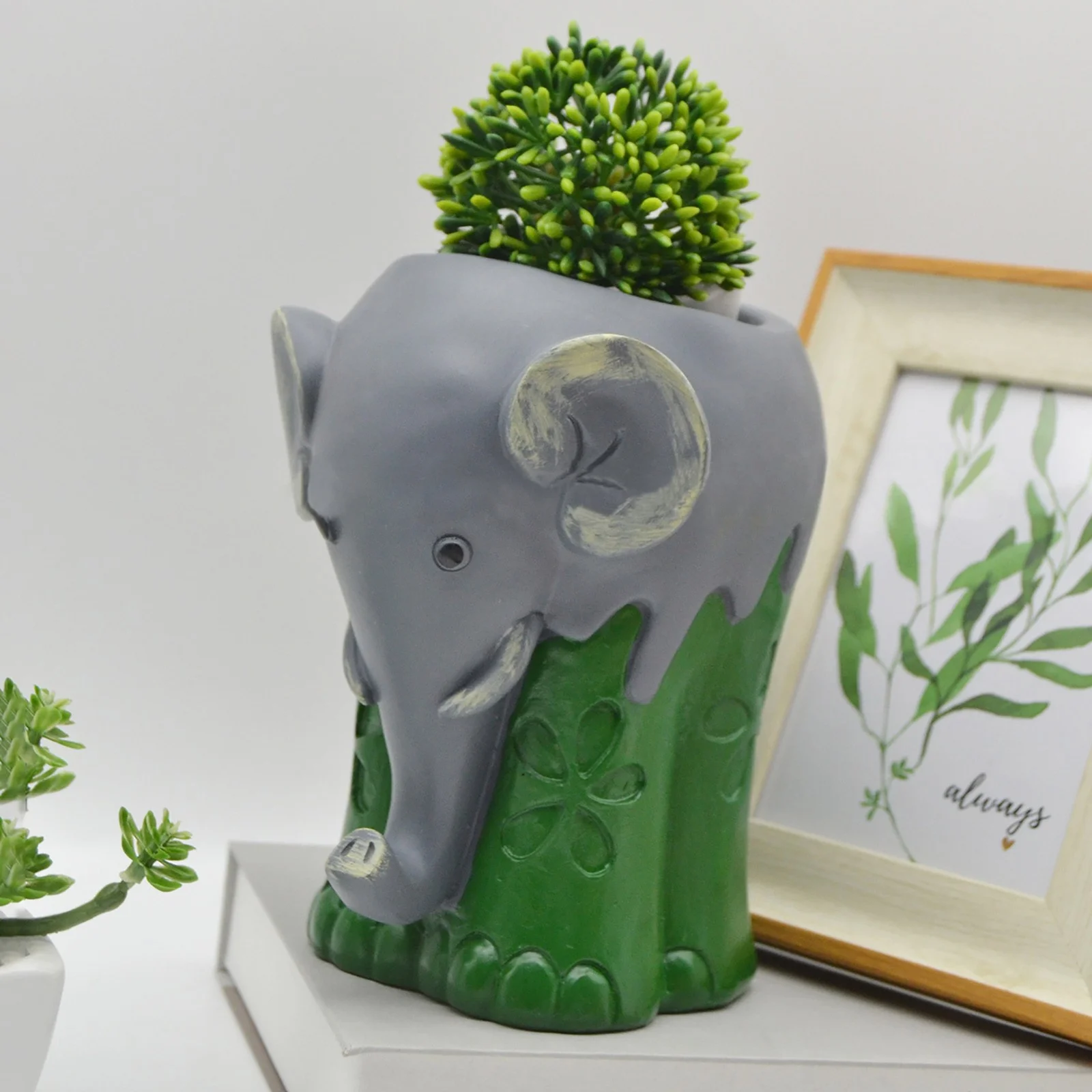 Creation Pots Flower Pots Outdoor New Creative Outdoor Garden Resin Elephant Flowerpot Potted Garden Elephant Ornaments