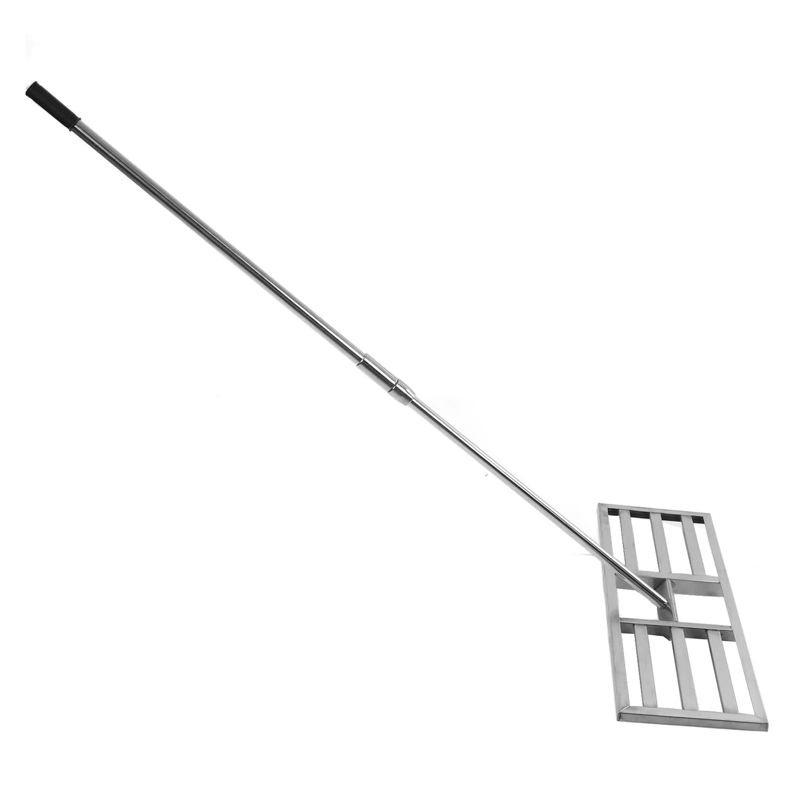Bummin Lawn Leveling Rake Stainless Steel Telescopic Long Handle Lawn Leveler Garden Grass Leveling Tool