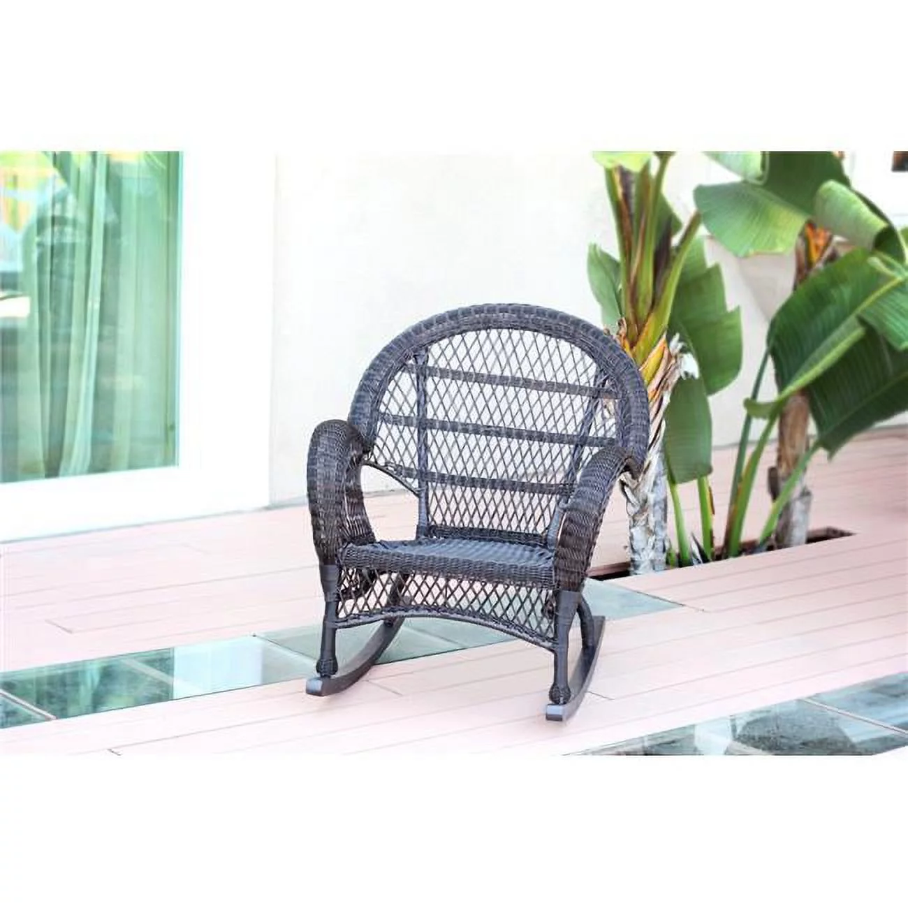 Santa Maria Espresso Rocker Wicker Chair