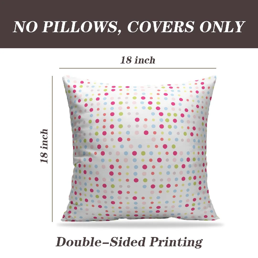 LALILO Throw Pillow Covers Yellow Cute Polka Dot Colorful White Cushion Cover 18