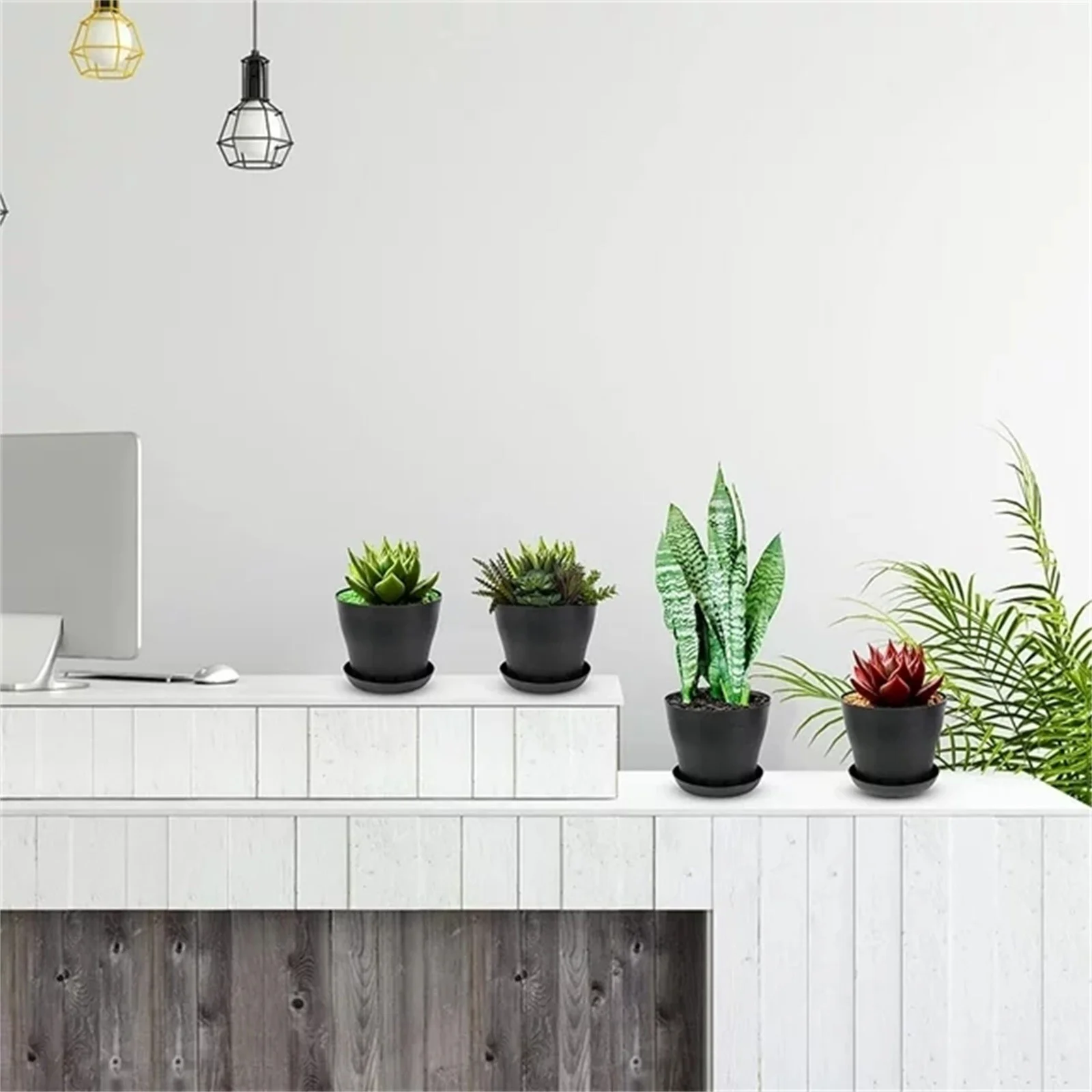 Bnnlsa Plastic Plants Nursery Pot 8Pcs Open Flowerpot Resin Plastic Flowerpot Balcony Large Rose Pot Pot Succulent Flowerpot