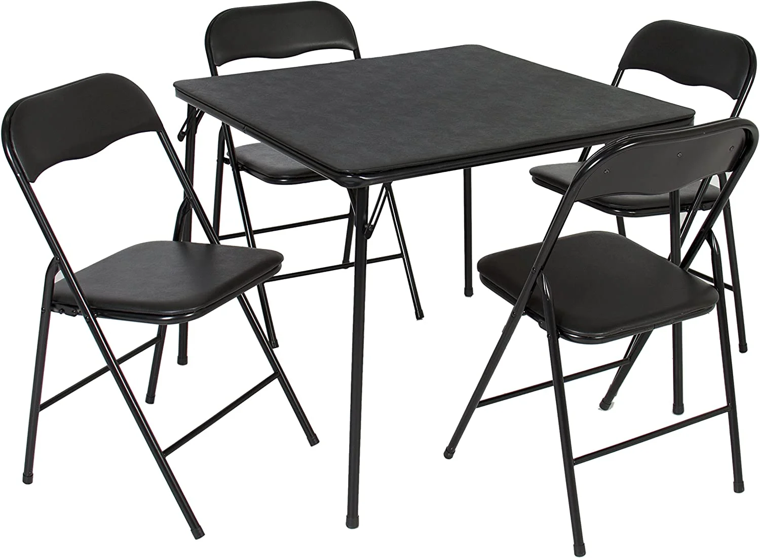 LNSETGC 5PC  & Chairs Card Poker Game Parties Portable  Dining Set