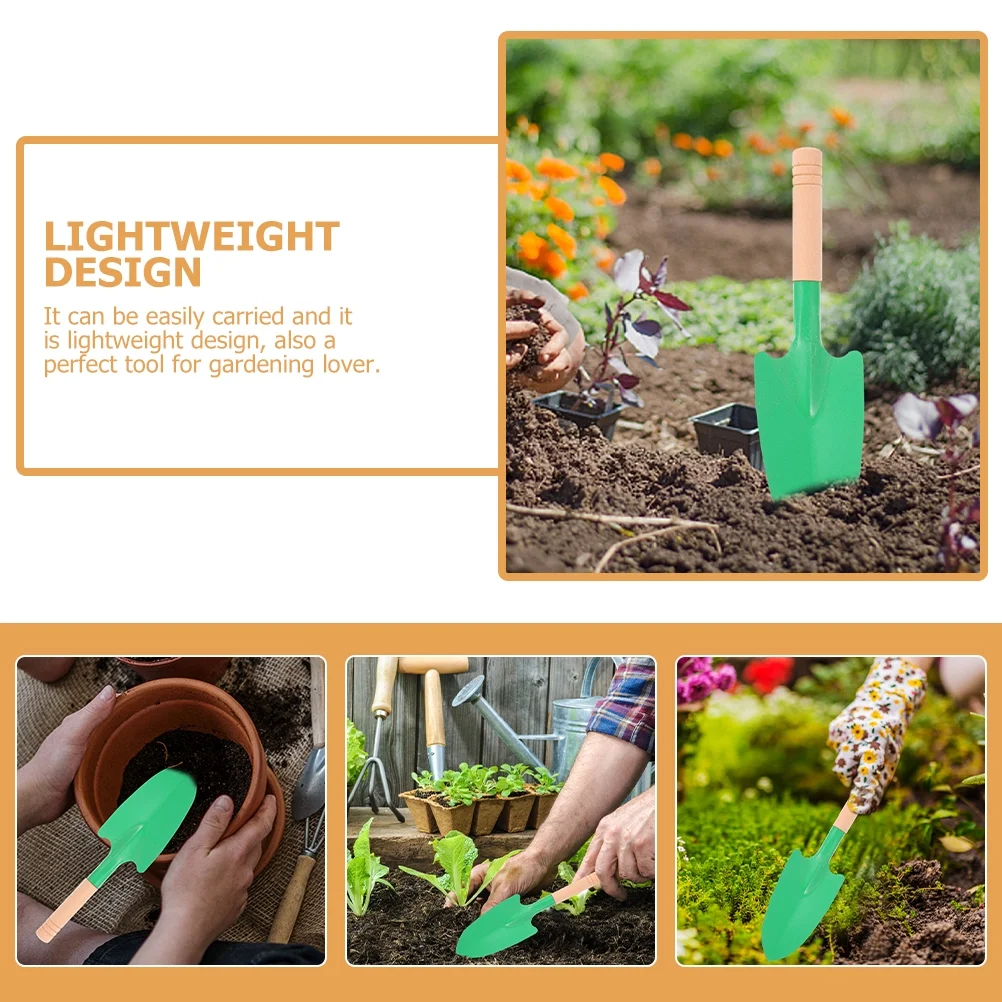 8 Pcs Wooden Handle Shovel Gardening Small Shovels for Steel Tool Tools Spade Child