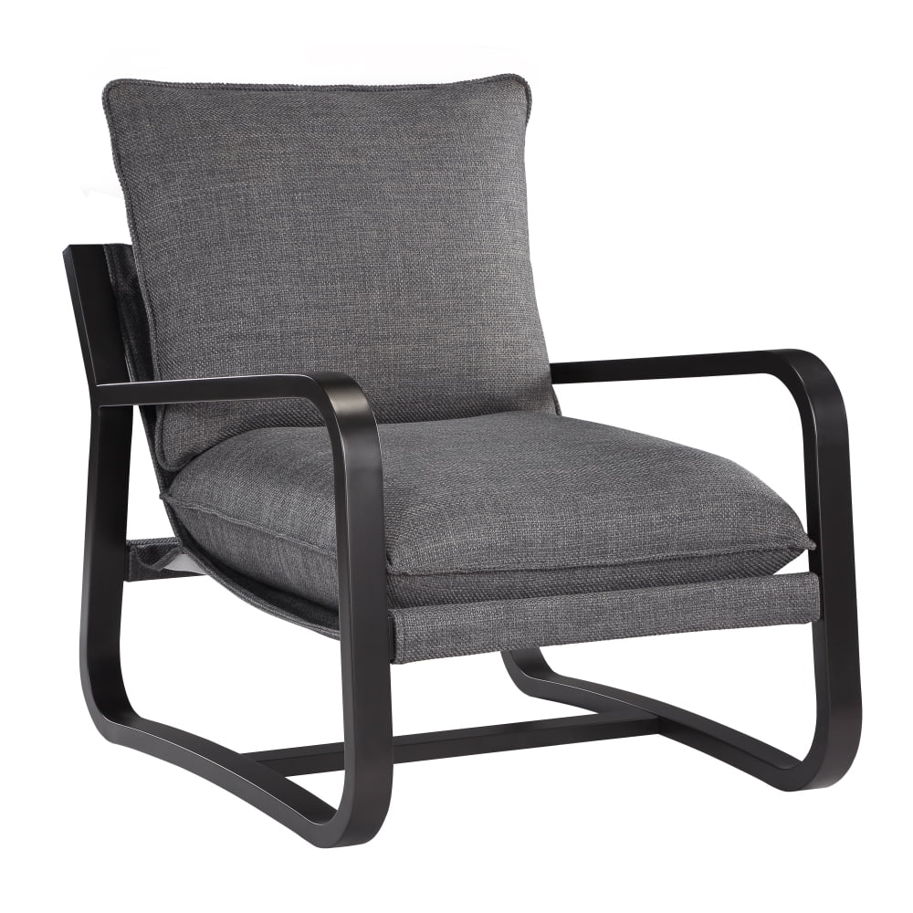 DeeHome Blaire Sling Chair Upholstered in Charcoal Fabric with Metal Frame