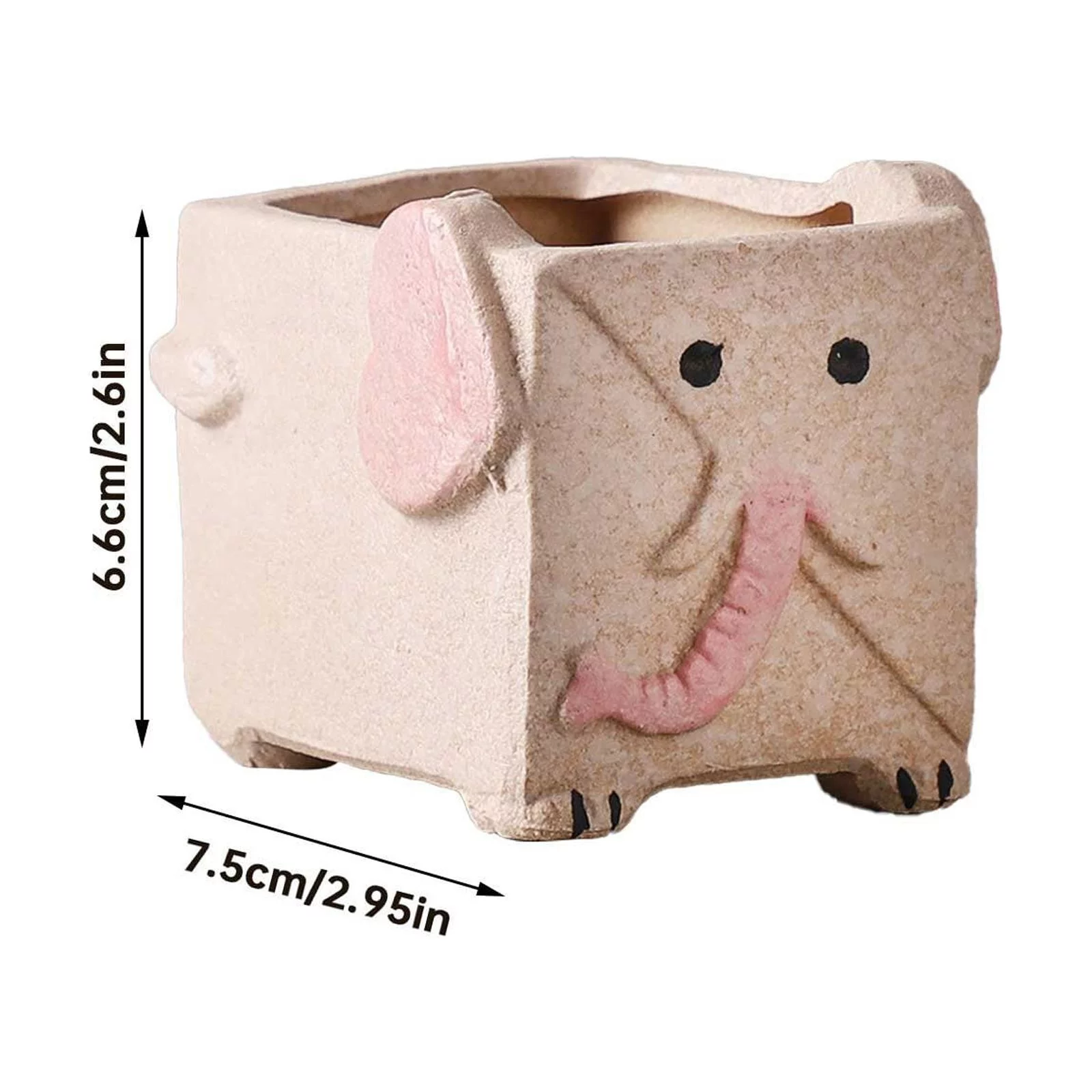 Cute Farm Ceramic Cartoon Flowerpot 1PC Simple And Cartoon Fleshy Flowerpot Gardening Potted Fleshy Flowerpot Animal Flowerpot