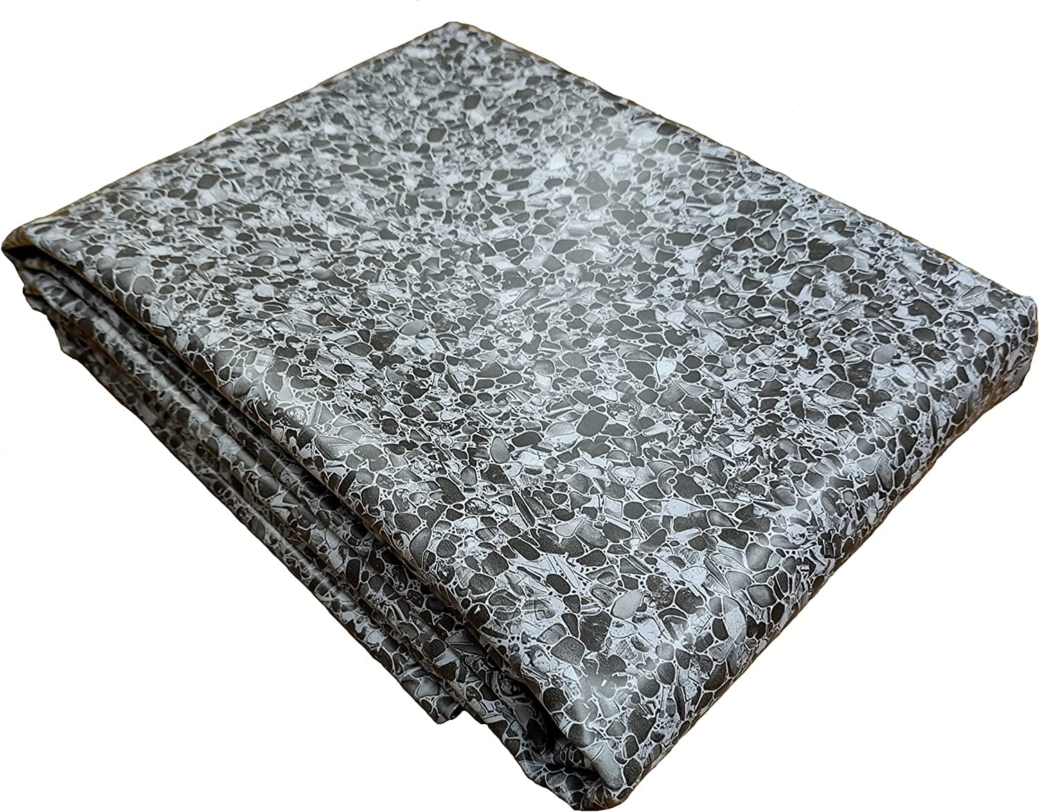 4x6 Gray Pond Liner with Black Printed Pebble Design-4'W x 6'L (1.22m x 1.83m) in 25-mil Graystone PVC (0.63mm)-Fish/Plant Friendly for Koi Ponds, Streams & Water Gardens