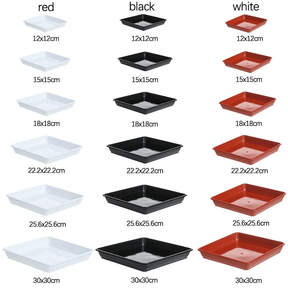 Deformation-resistant Indoor Home Outdoor Square Garden Supplies Planter Tray Drip Tray Flower Pot Tray BLACK 30 X 30CM