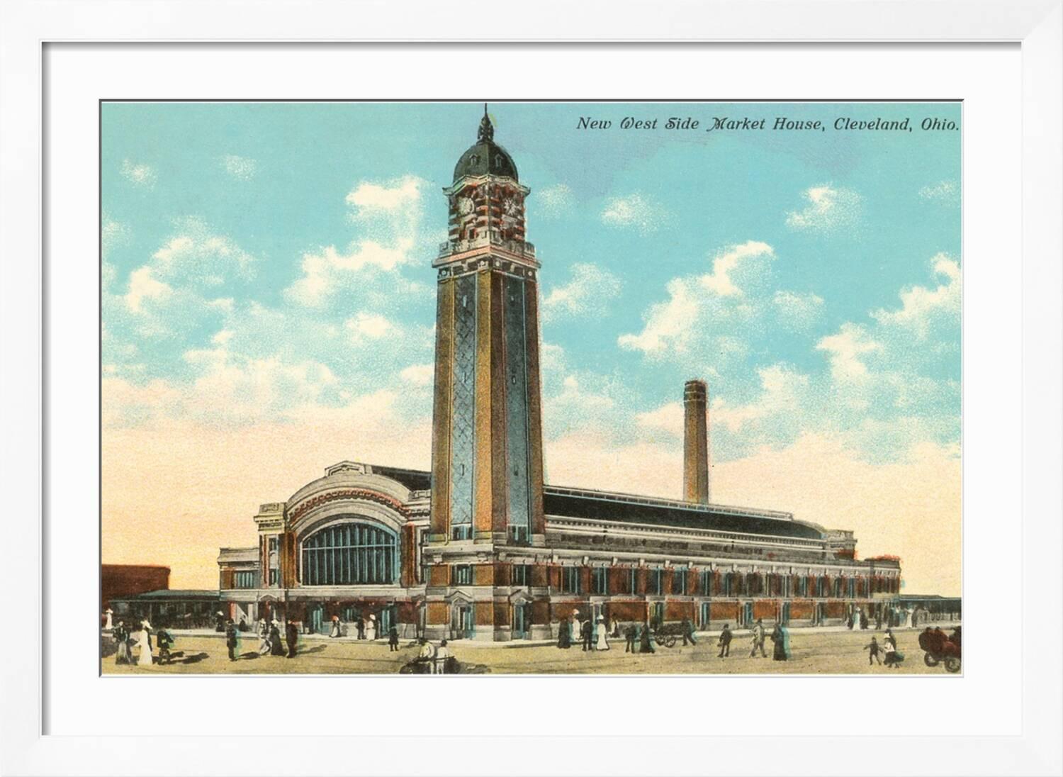 West Side Market House, Cleveland, Ohio Framed Art Print by Unknown, 36
