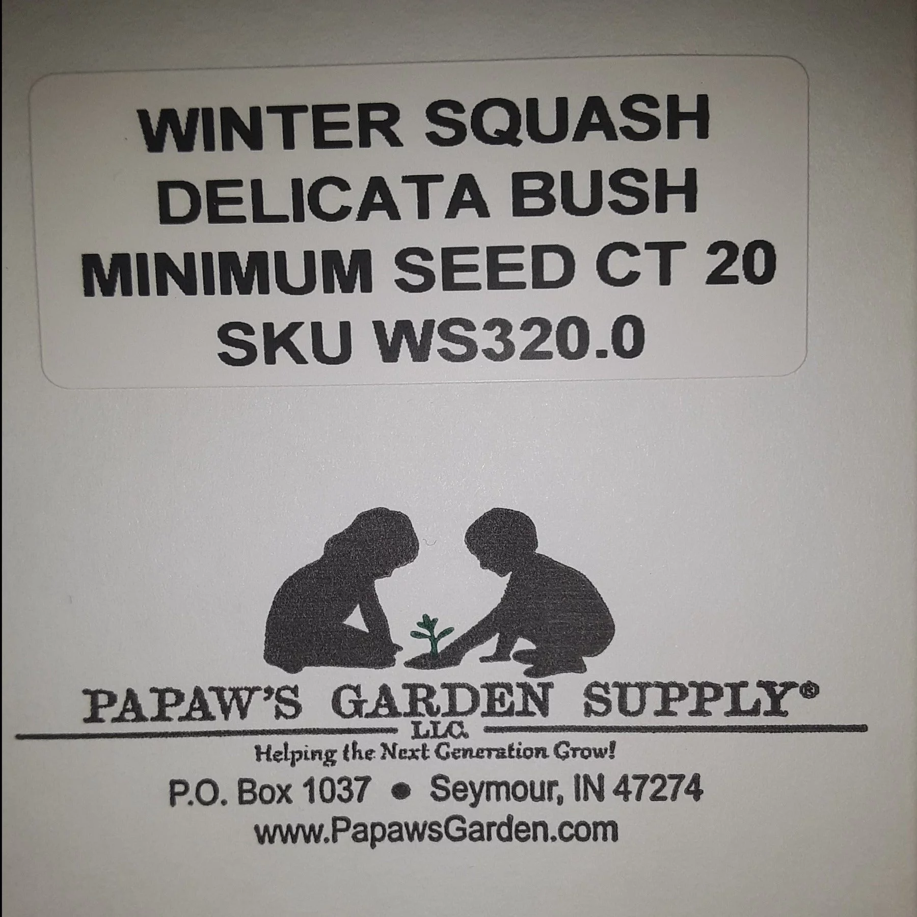 PAPAW'S GARDEN SUPPLY LLC. HELPING THE NEXT GENERATION GROW! Delicata Bush Winter Squash 20 Seeds