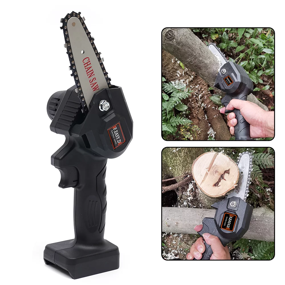 Loyalheartdy Lithium Electric Saw Portable Mini One-Hand Saw Woodworking Electric Chainsaw Logging