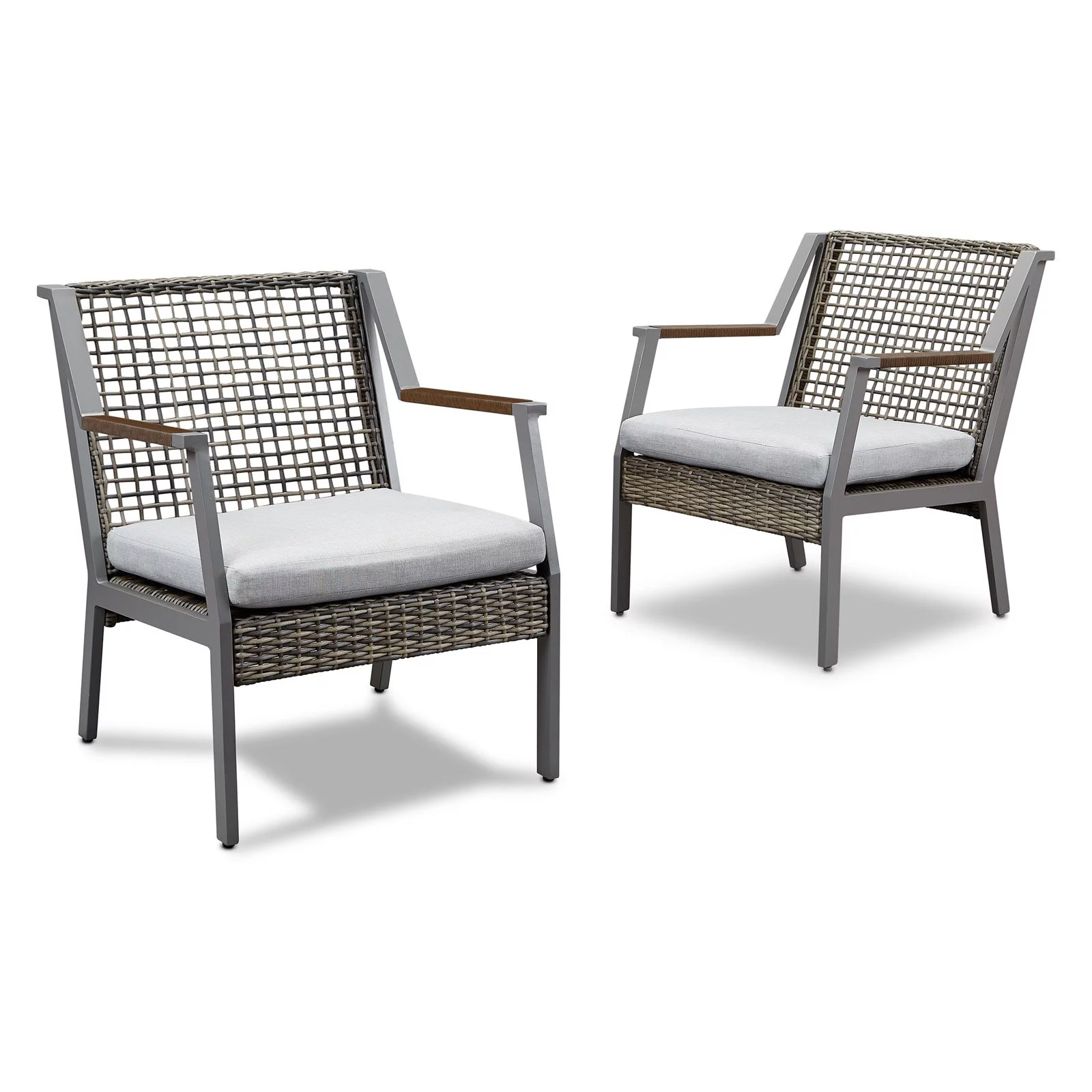 Real Flame Calvin Aluminum Patio Dining Arm Chair in Black (Set of 2)