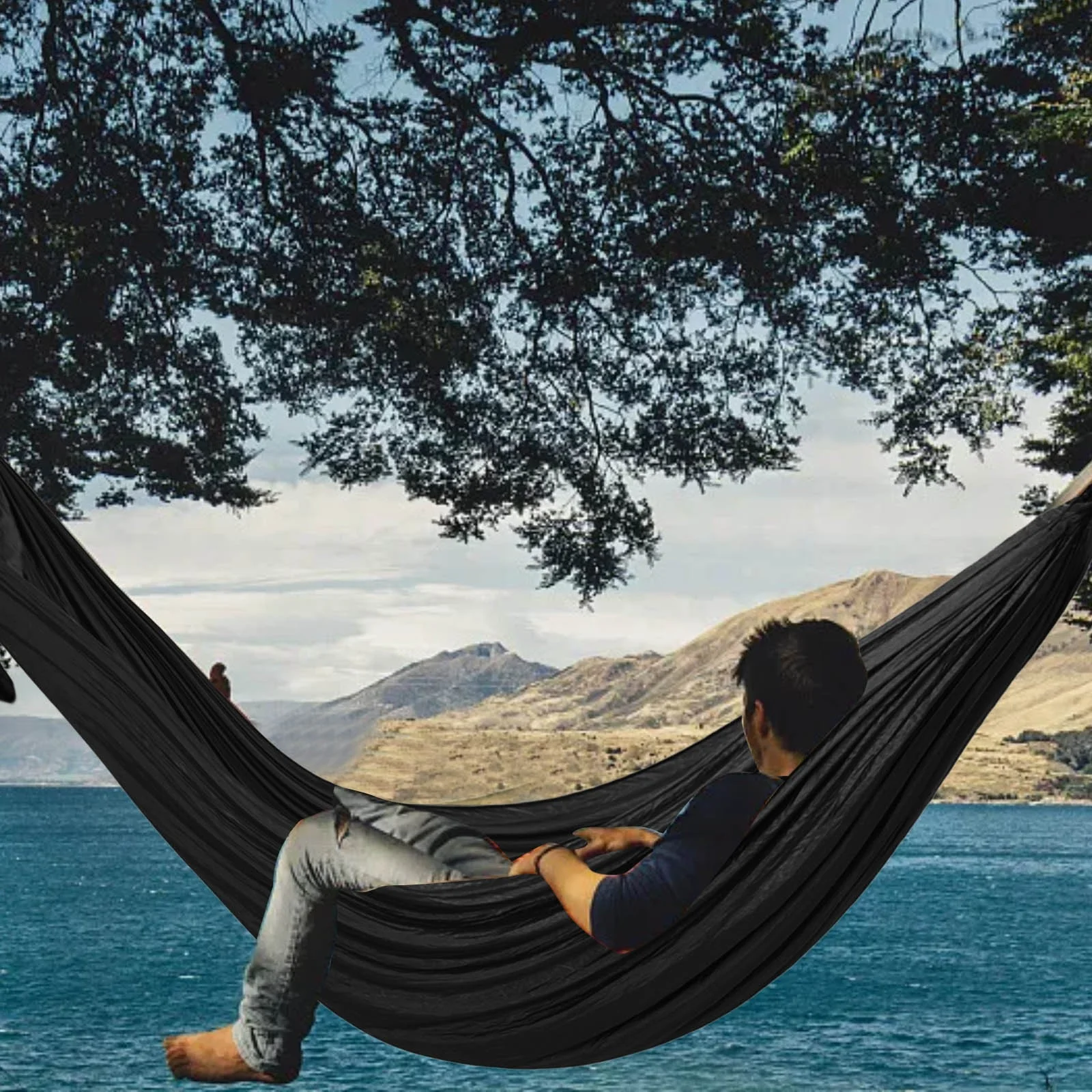 NLLSHGJ Outdoor Nylon Parachute Cloth Single Double Camping Ride Indoor Leisure Swing Swing Chair