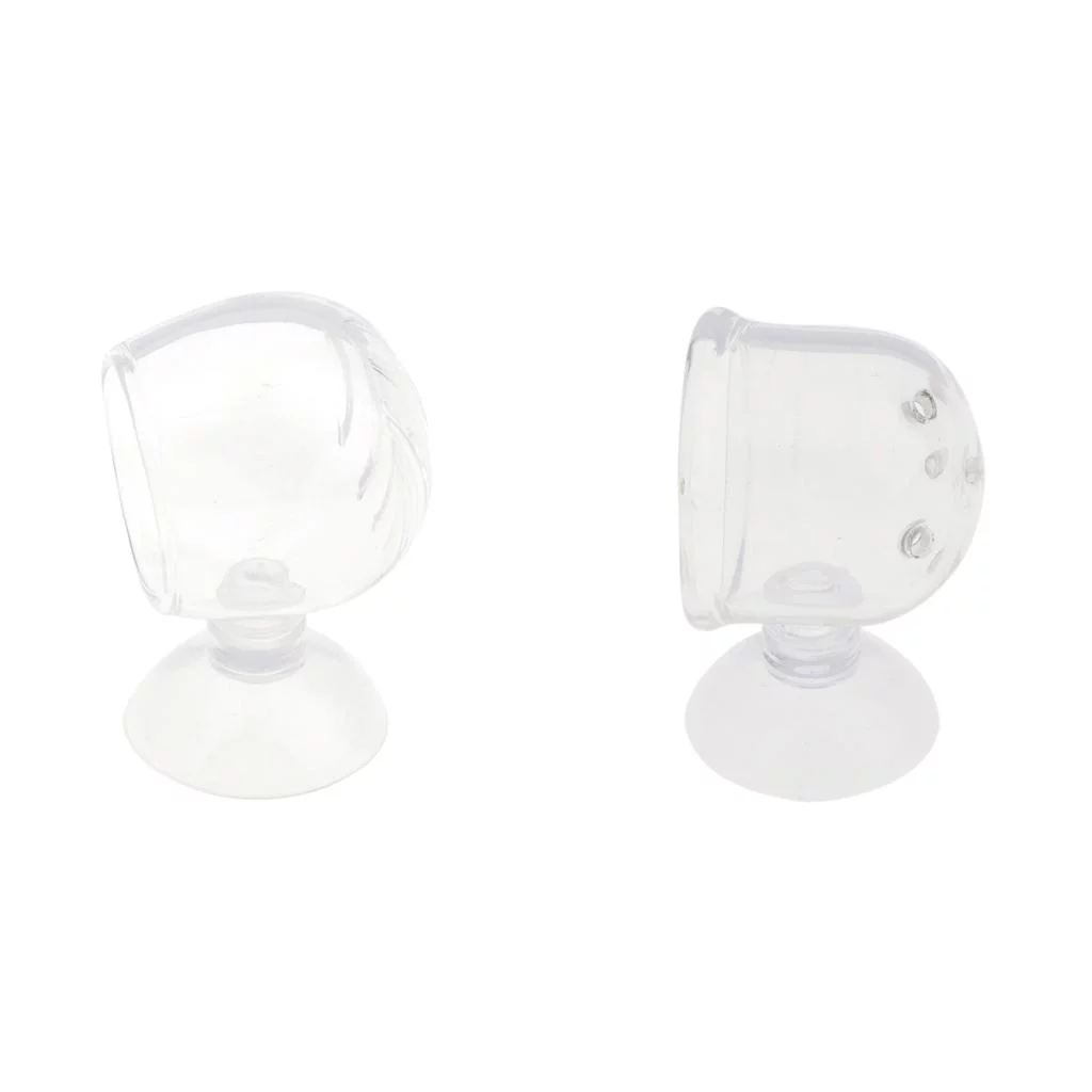 TOOYFUL 6xGlass Pot Plant Cup Holder Aquarium Tank Aquatic Feeder#