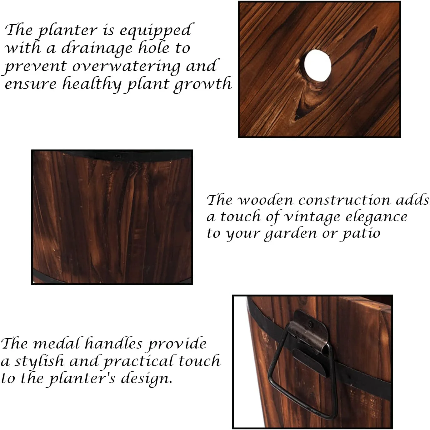 Wooden Whiskey Barrel Planters (14