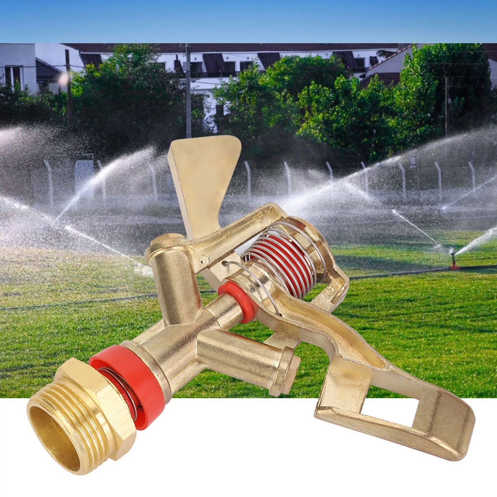 Verdant Touch Water Spray Head Zinc Alloy Garden Rocker Arm Sprinkler Nozzle Head, 25mm Male Thread, G3/4in, 2PCS