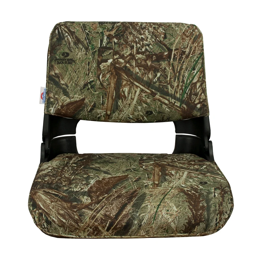 Springfield Skipper Seat, Black Shell with Mossy Oak Duck Blind Cushions