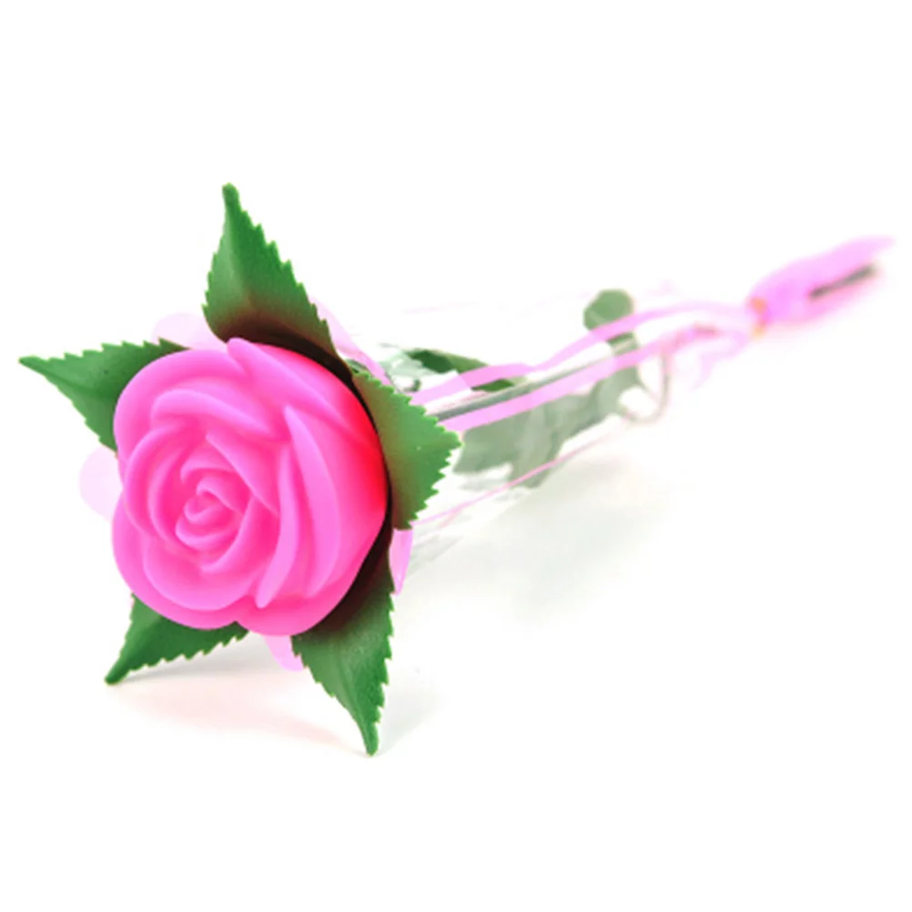 Gongxipen 6pcs Valentine's Day Simulation Roses Colorful Light-up Flower Romantic LED Ornaments Gift (Mixed Colors)