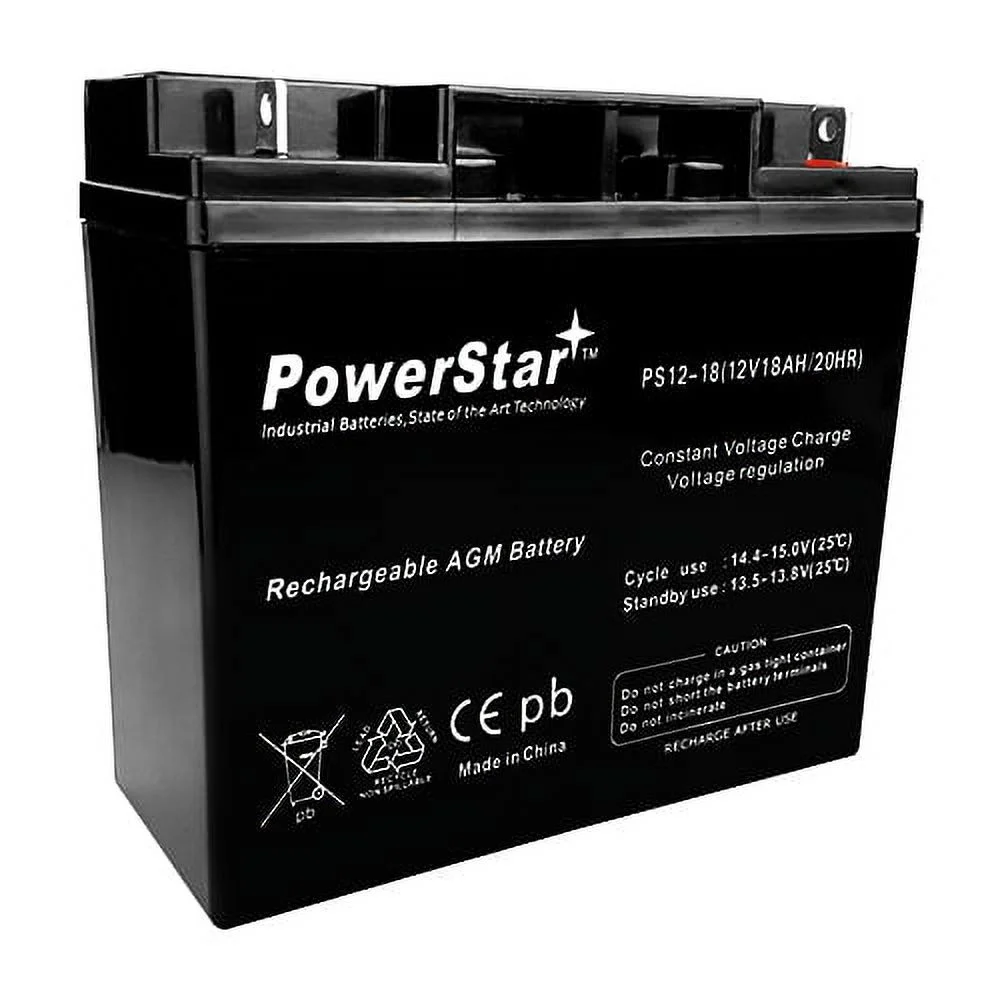 12V 18Ah Rechargeable Sealed Lead Acid Battery with Nut and Bolt (NB) Terminal, Rechargeable SLA AGM Battery Replaces UB12180 FM12180 6fm18 for Mobility Scooter, Jump Starter Box, Lawn Mower etc.
