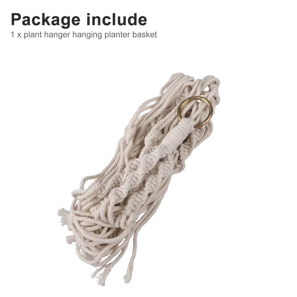 NGOFOEN Macrame Plant Hanger Flower Pot Holder Hanging Rope Basket,Beige Rope Plant Hanger.
