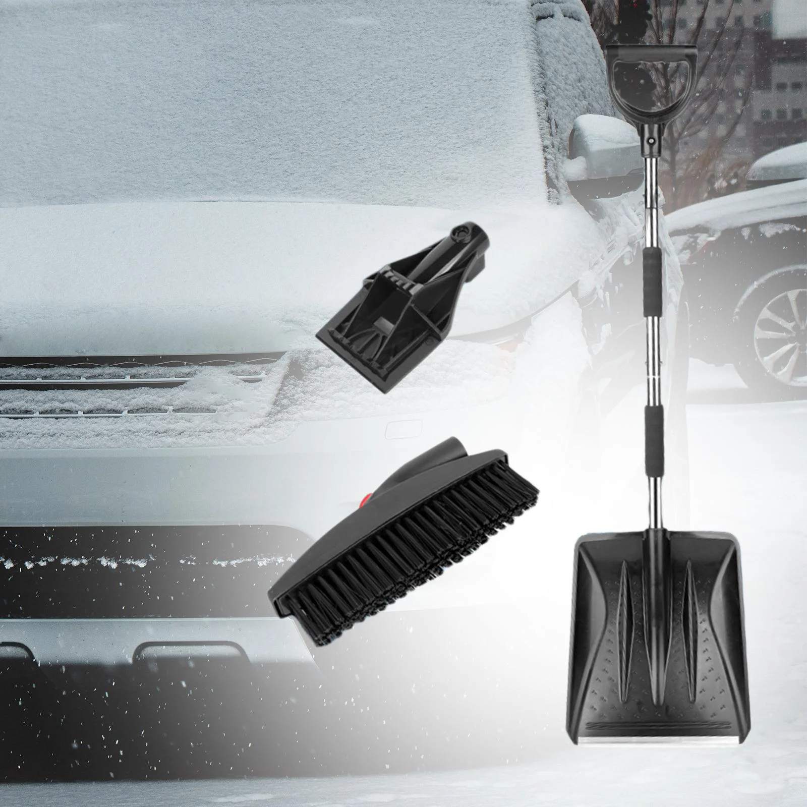 funtasica Snow Brush Snow Spade for Car Snow Removal Brush Comfortable Gripping Snow Removal for Car Accessories Auto Vehicles