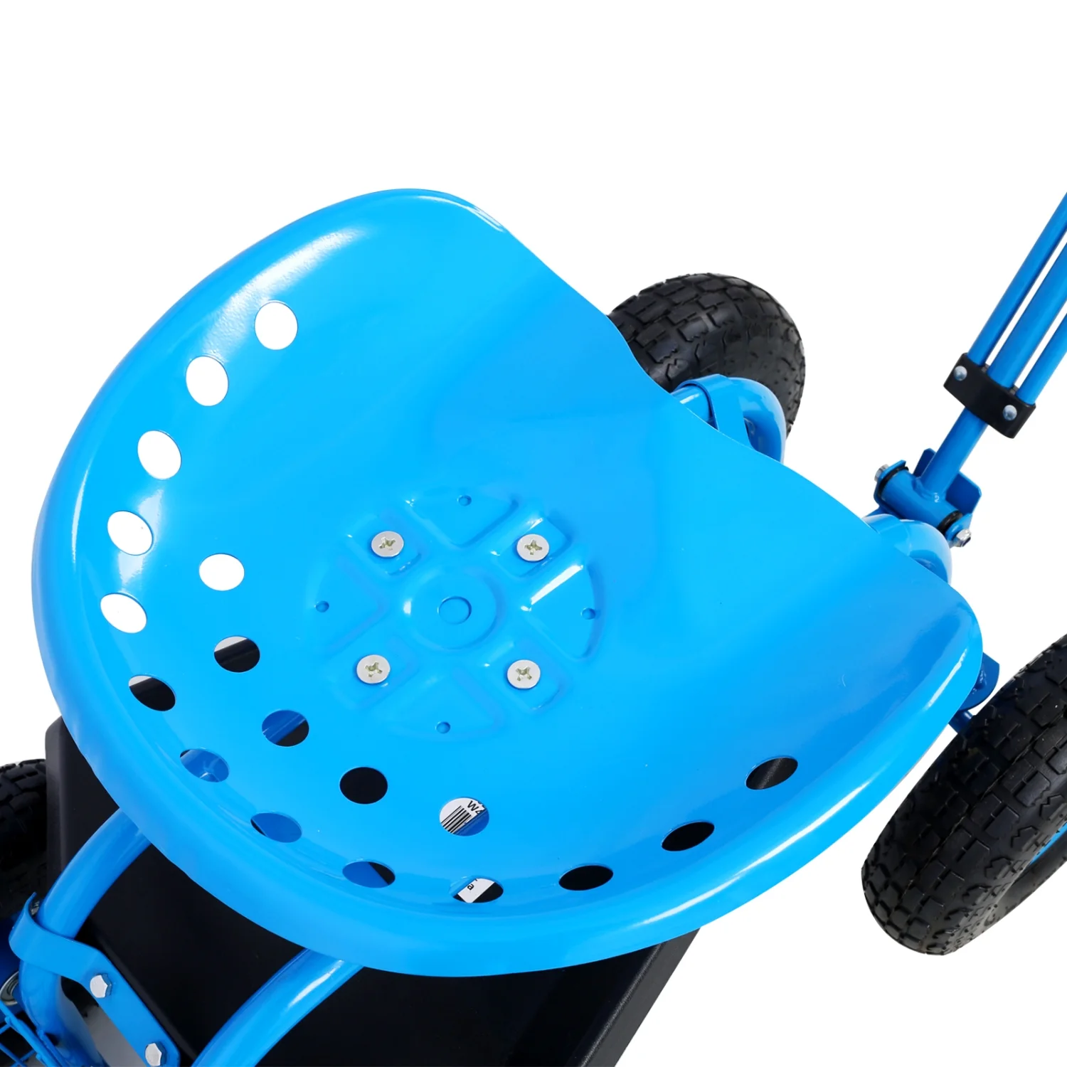 Rolling Garden Scooter Garden Cart Seat with Wheels and Tool Tray  360 Swivel Seat Blue