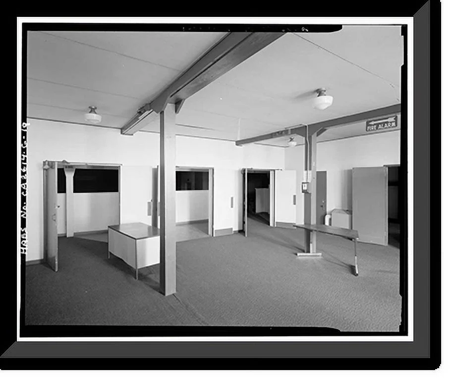 Historic Framed Print, Oakland Naval Supply Center, Gymnasium-Cafeteria-Theater, East K Street between Eleventh & Twelfth Streets, Oakland, Alameda County, CA - 19, 17-7/8