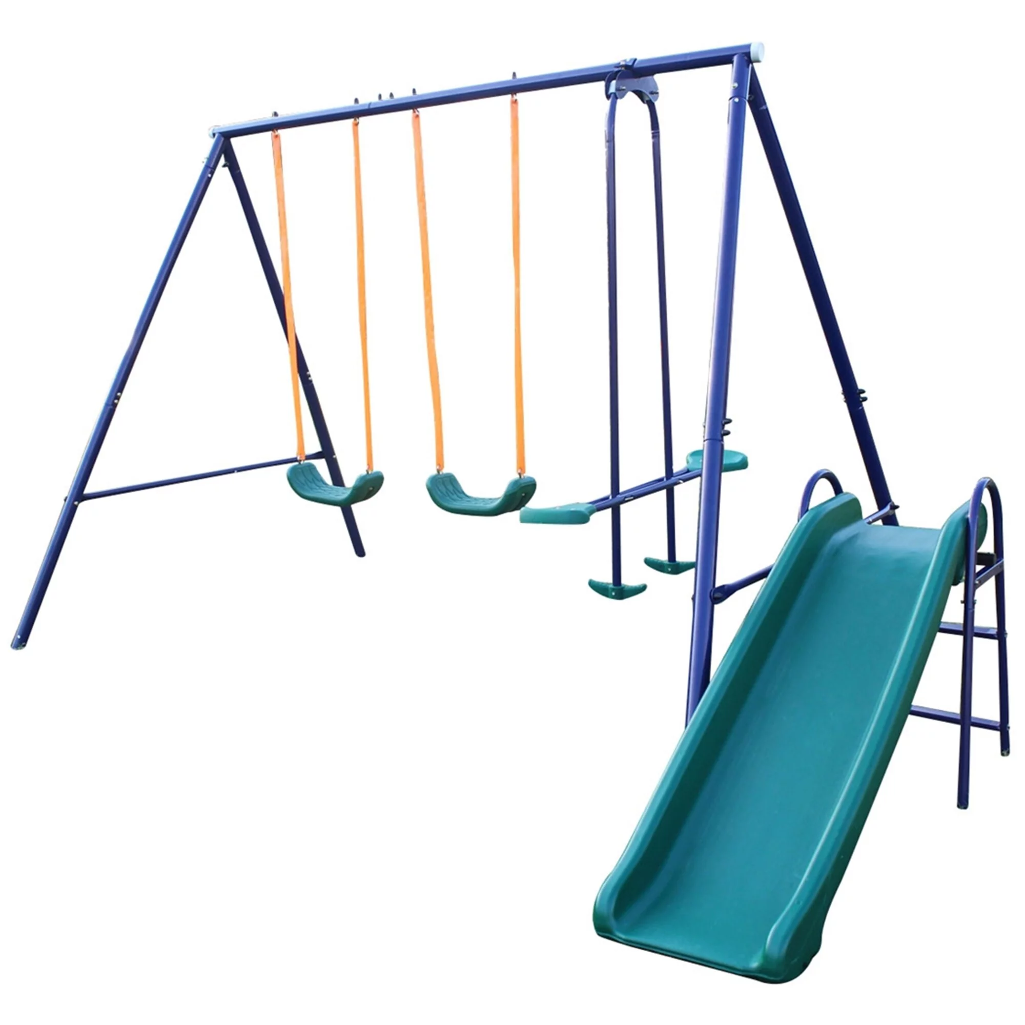 BESTCOSTY A-Frame Metal Swing Set with Slide
