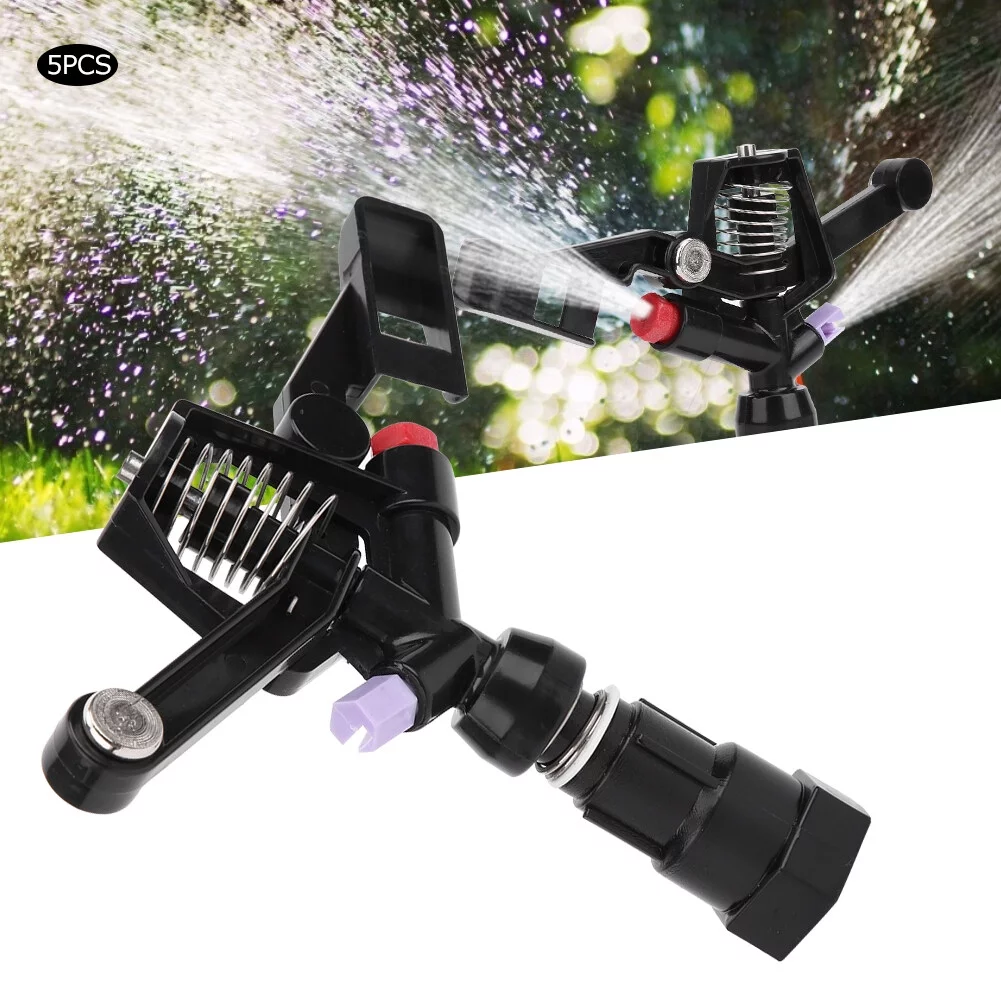 Eddwiin 5Pcs 3/4in DN20 Female Thread Controllable Angle Rotating Sprinkler Rocker Nozzle for Garden Lawn