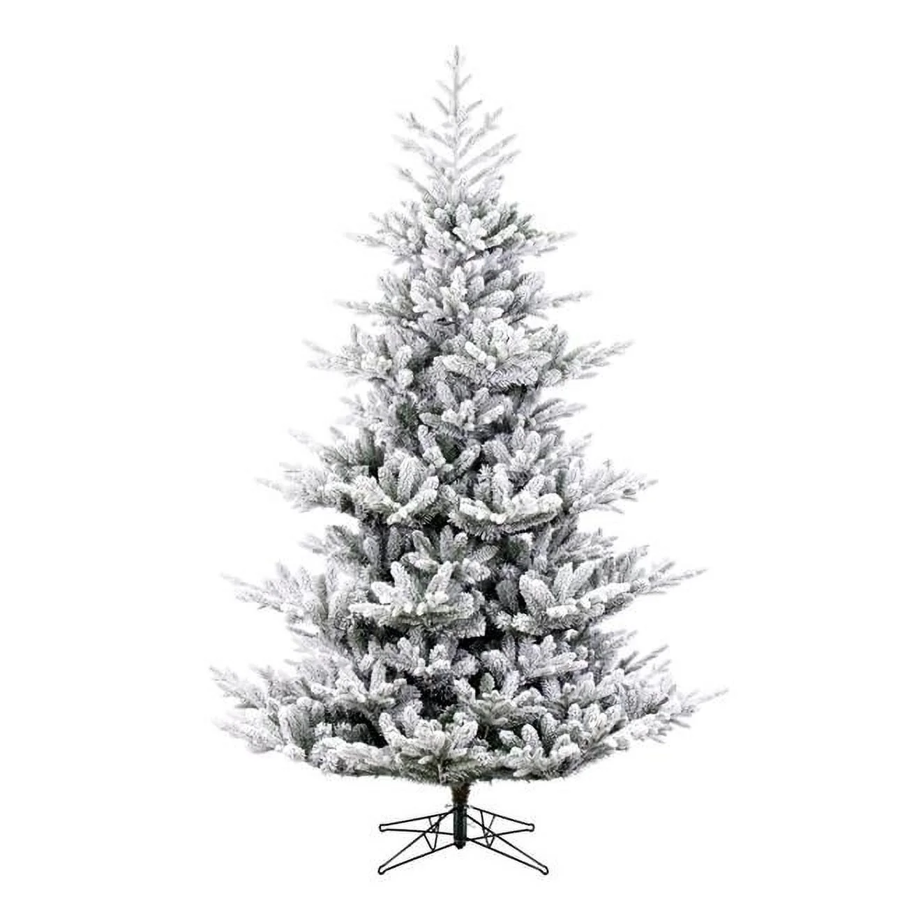 7.5 ft. x 61 in. Flocked Hudson Fraser Fir Green & White Artificial Christmas Tree with 2548 PE-PVC Tips