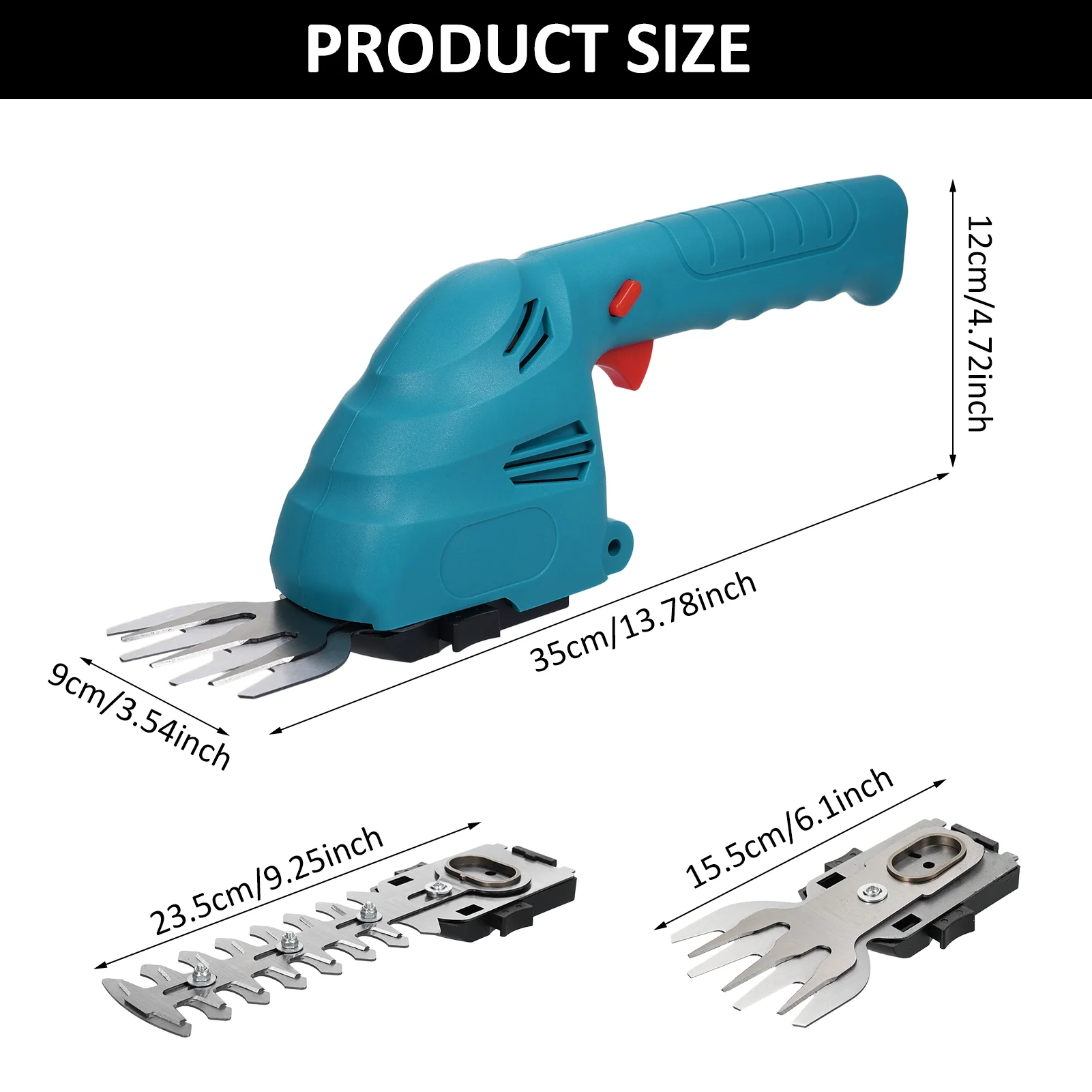 Lepmerk Cordless Hedge Trimmer, Battery Powered Handheld Bush Trimmer, Type C Charging cable, Suitable for Pruning Shrub Branch and Lawn