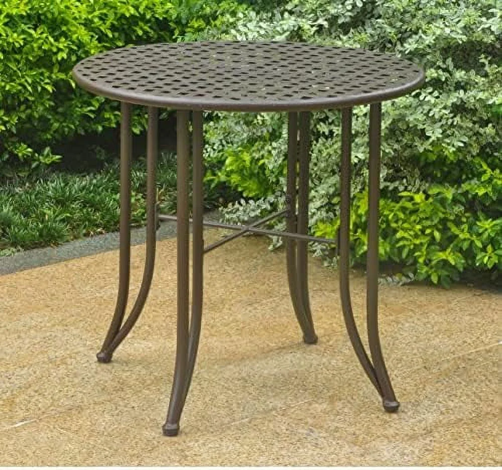 HBBOOMLIFE Mandalay 30-inch Iron Patio Bistro Table Bronze