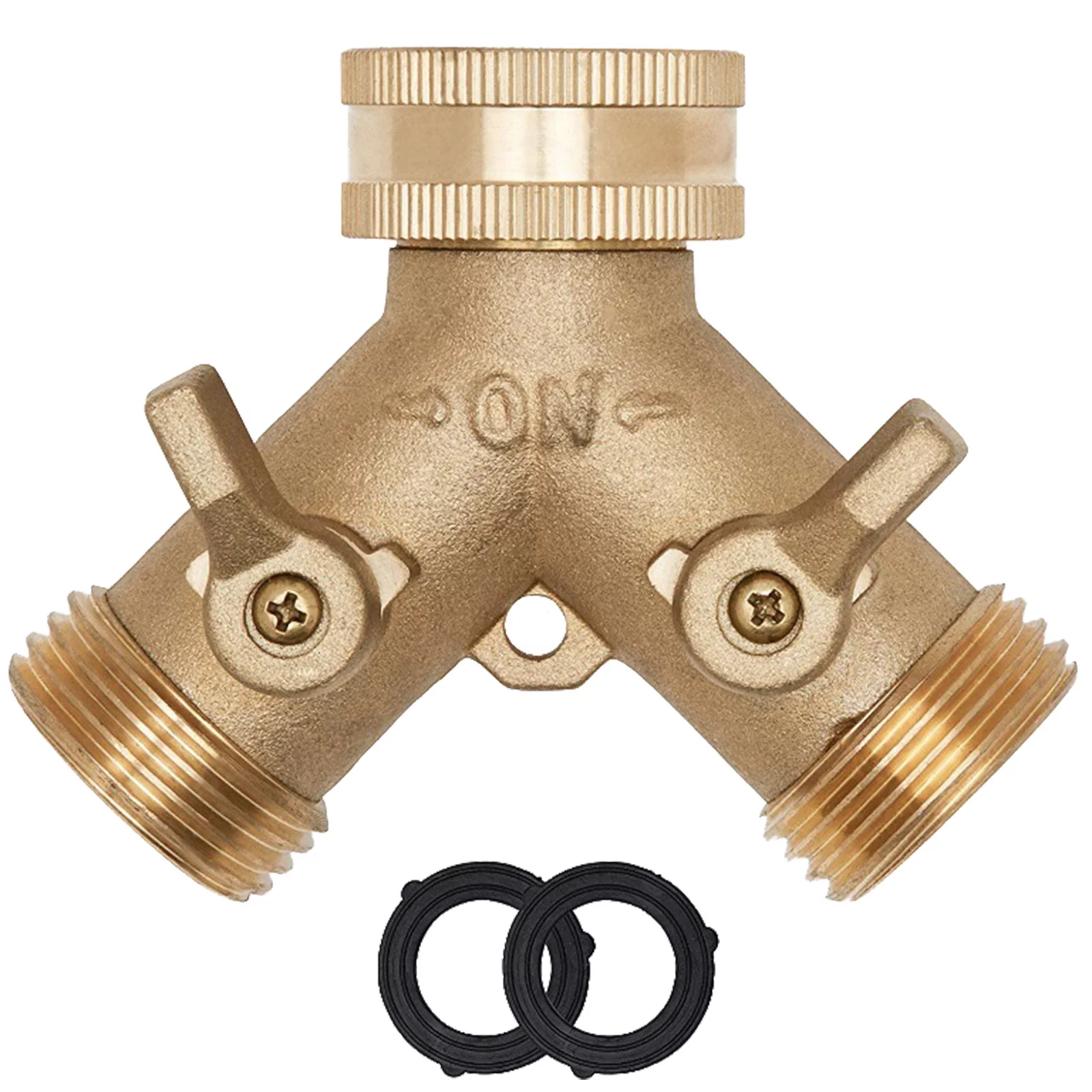 Garden Hose Splitter Heavy-Duty 2 Way Solid Brass Y Female Connector