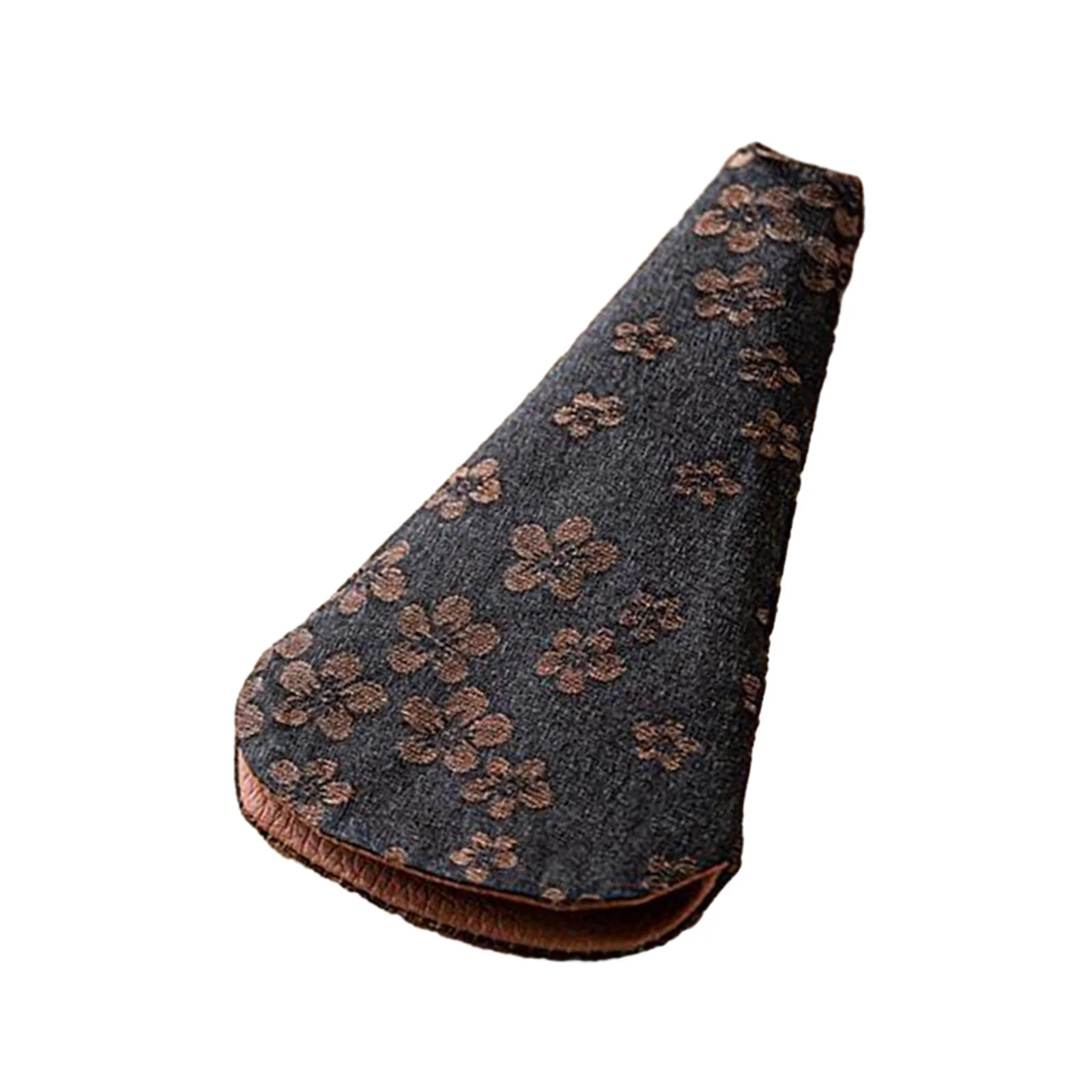 Chinese Scissors Cover Scissors Bag Flower Pattern Exquisite Protection Cover Portable for Tearoom Ceremony Tea Bag Household black short