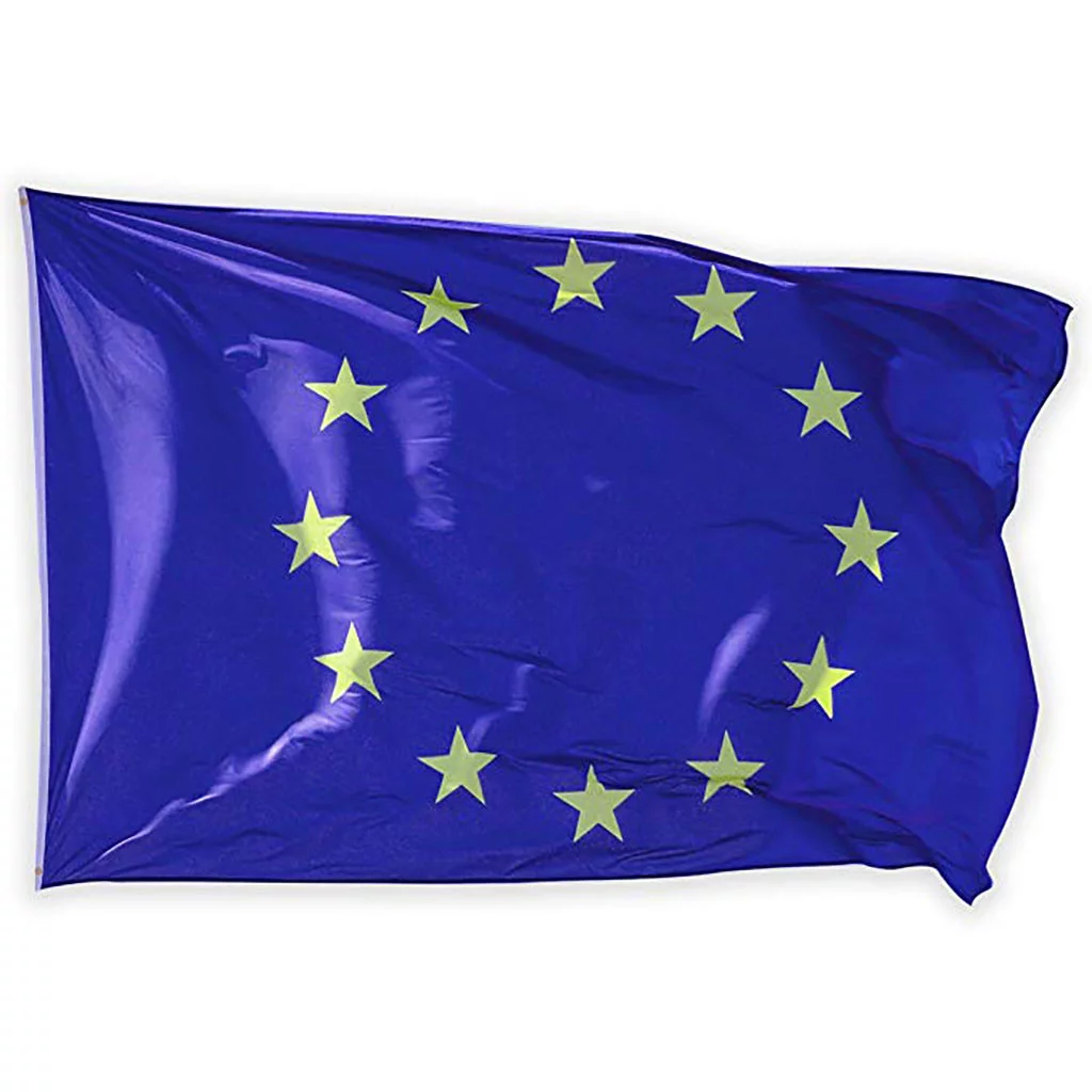 Flag Of the European Union 5 x 3ft Flag in Polyester Ideal EU Flag For Outdoors Easter Garden Flags for outside round Flat Strong Banner for Fireplace Beaded Table Runners *12PCS