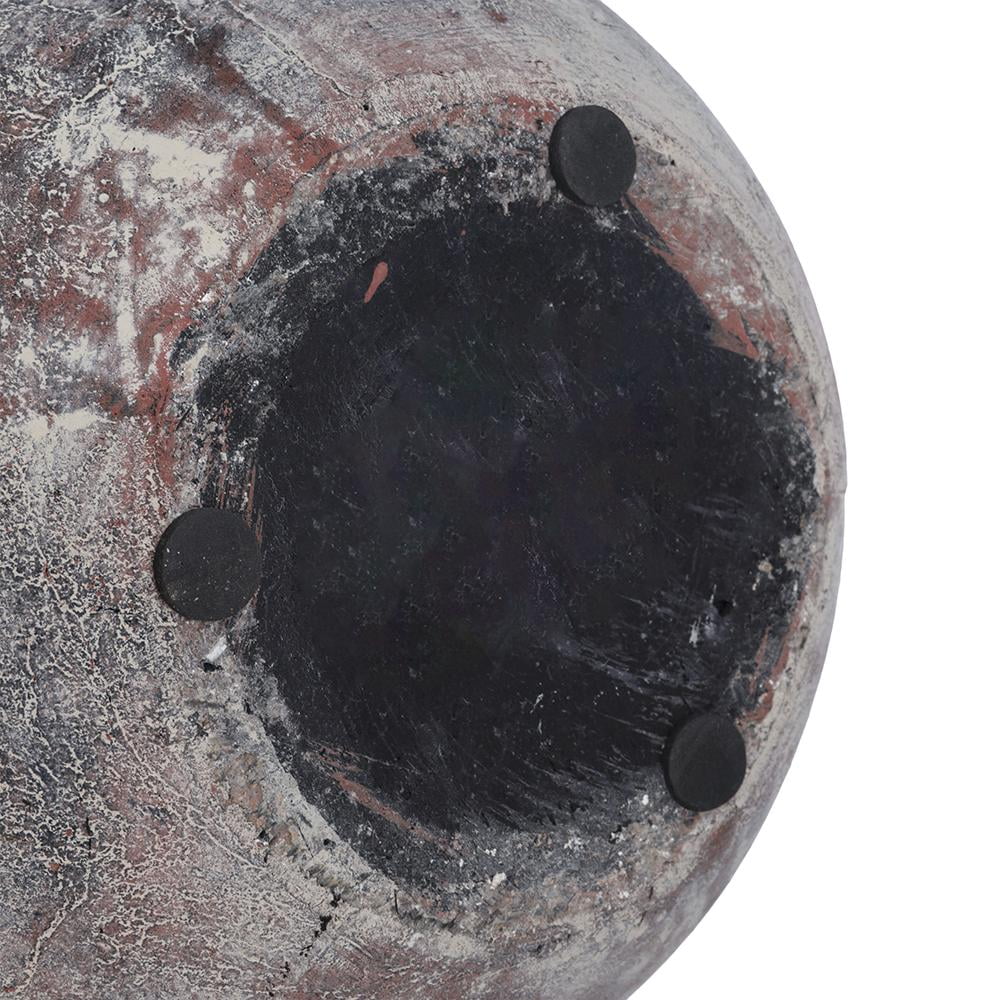 A&B Home Round Terracotta Planter with Textured Tribal Pattern 8.5