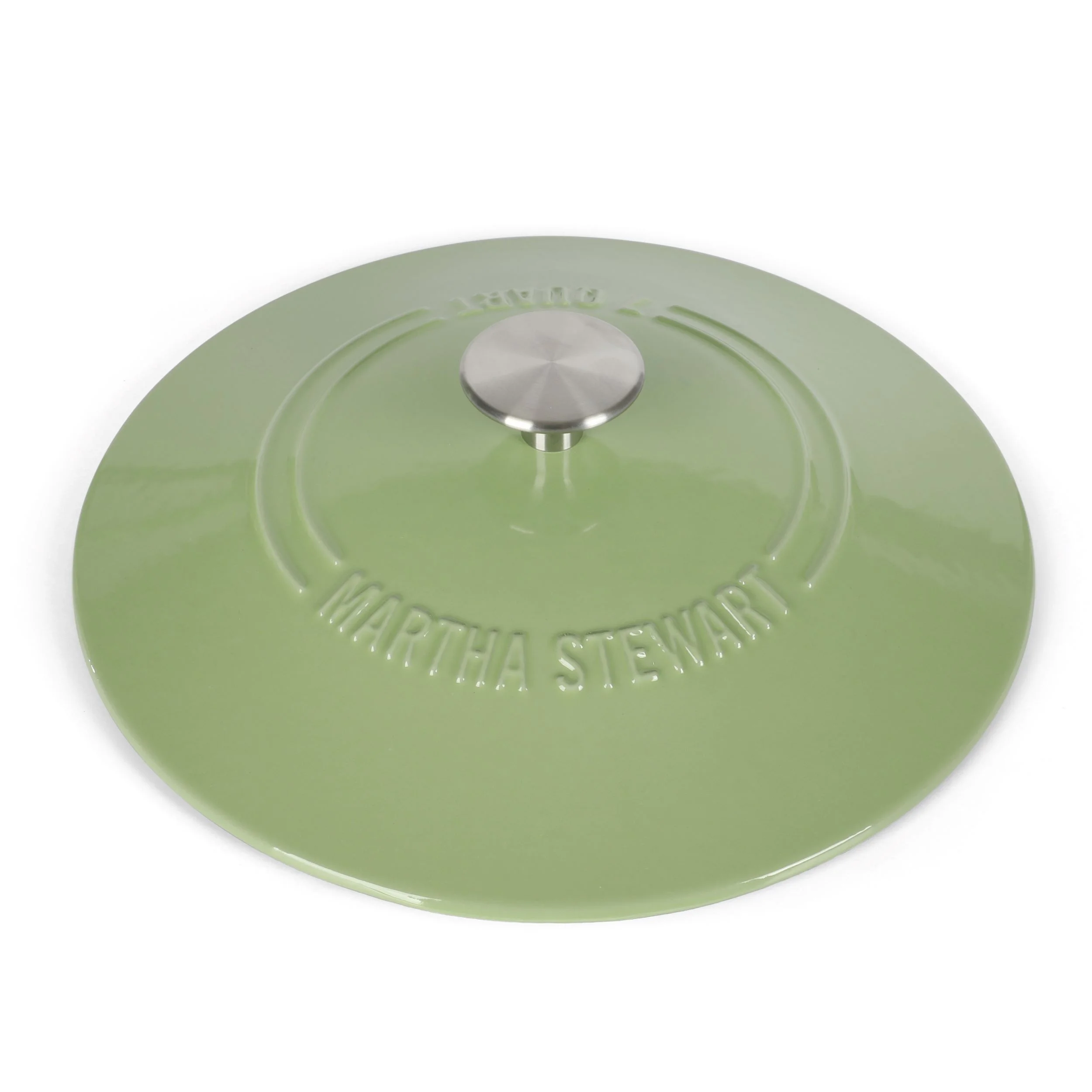 Martha Stewart Everyday Eastwick 7-Quart Sage Enamel Cast Iron Dutch Oven