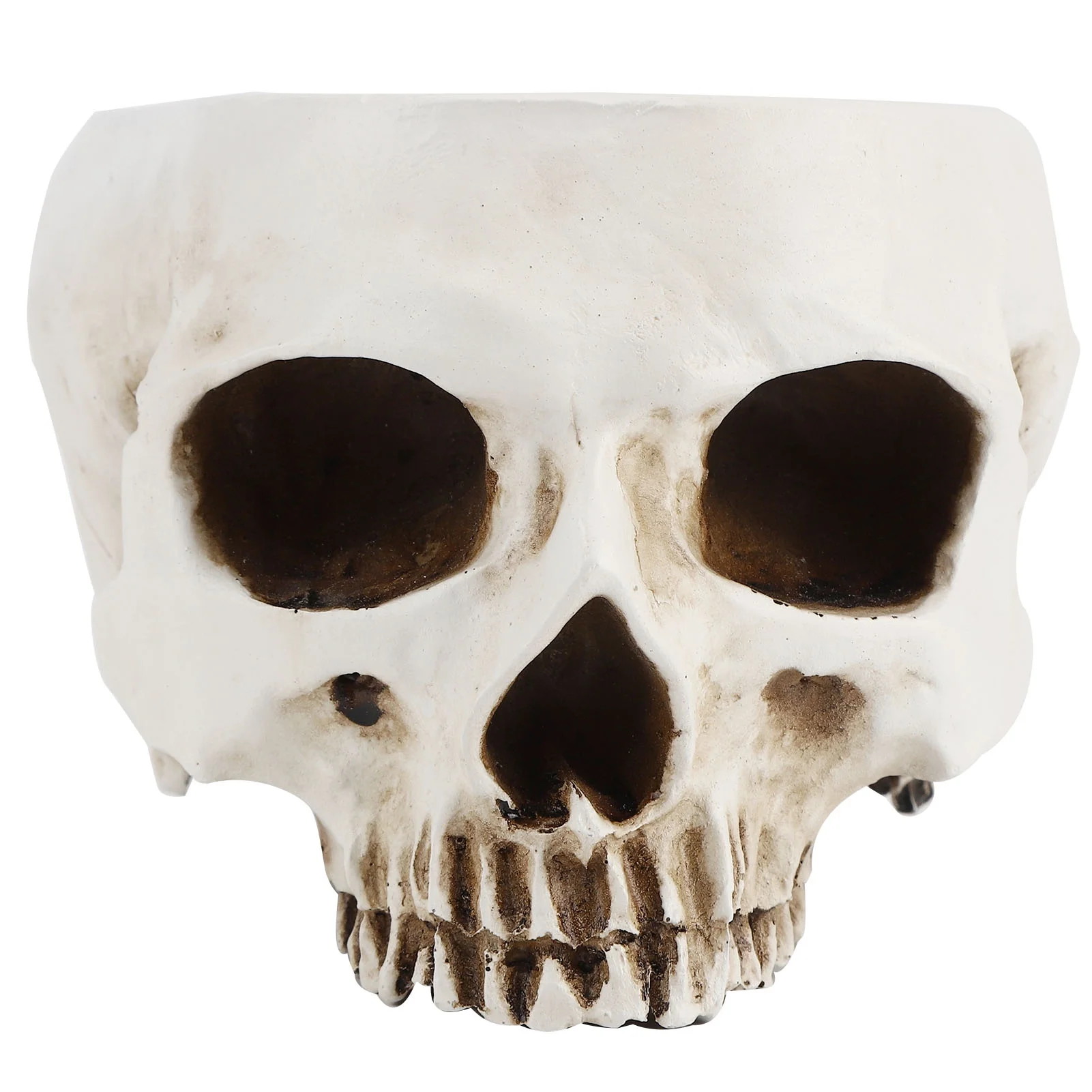 VIFERR Flower Pot Resin Skull-Shaped Flower Pot Succulent Planter Container Ornament Halloween Scene Decoration