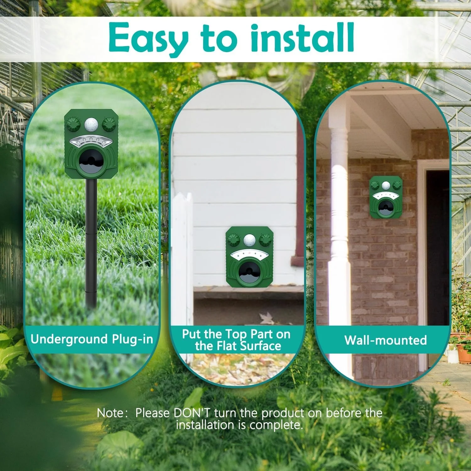 Ultrasonic Animal Repeller Solar Powered Racoon Skunk Bird Cat Deer Pest Repellent Animal Deterrent with Motion Activated Yard Keep Animals Out of Garden