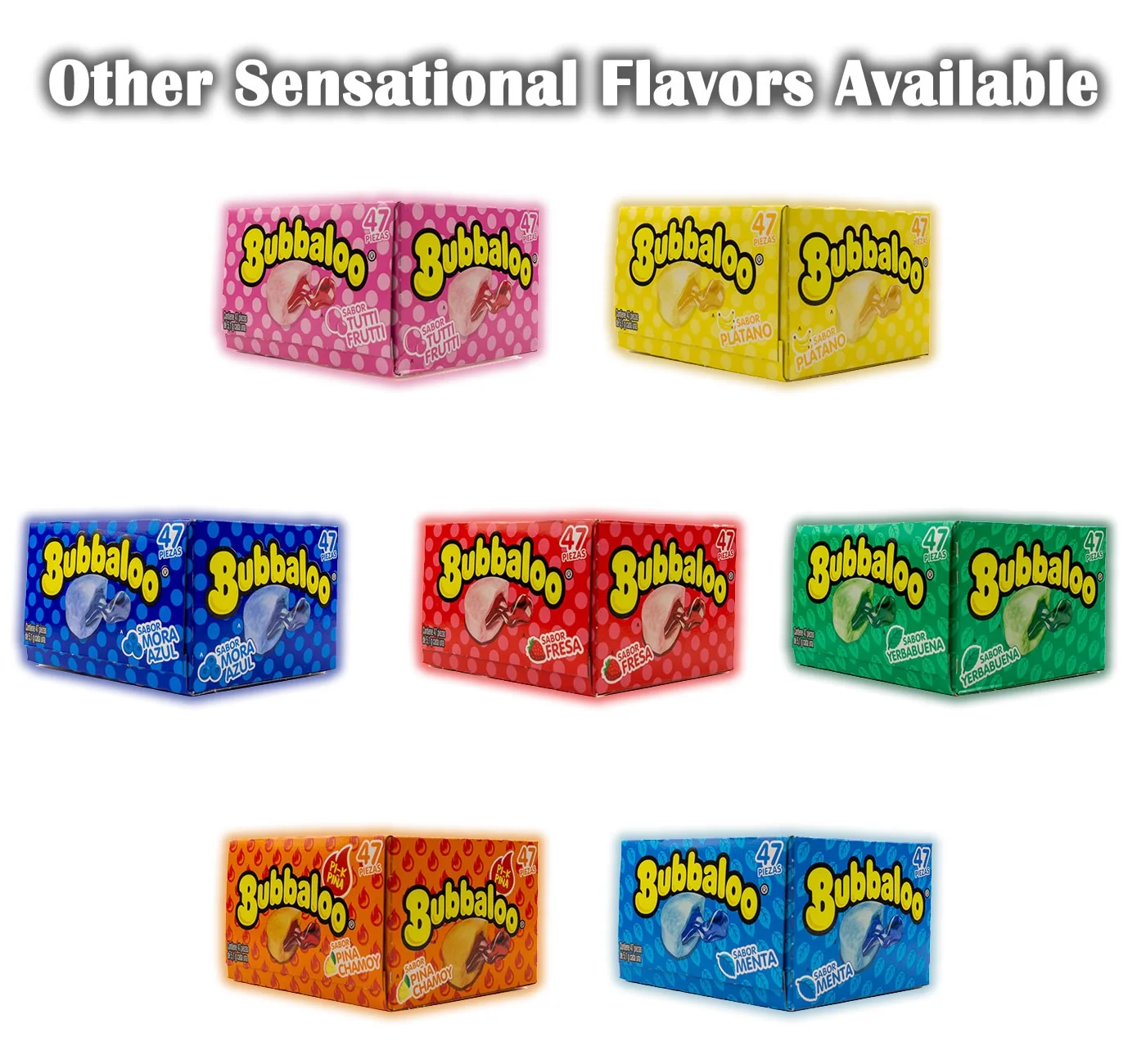 Bubbaloo's An All Time Mouthwatering-Favorite Chewing Bubblegum (Sour Blackberry- Mora Acida) (47 pcs)