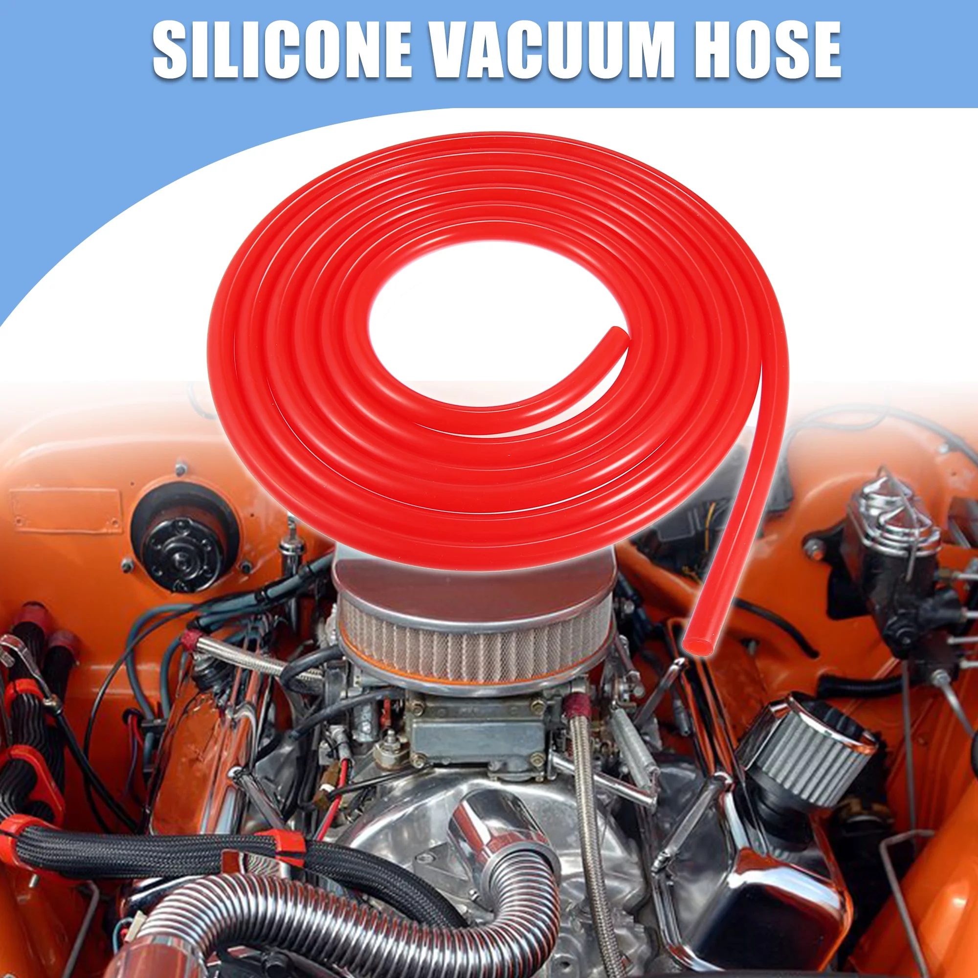 Unique Bargains 8mm ID 4 Meter 13.12ft Car Silicone Vacuum Hose Pipe Water Air Dump Valve Turbo Boost Line Tube Red