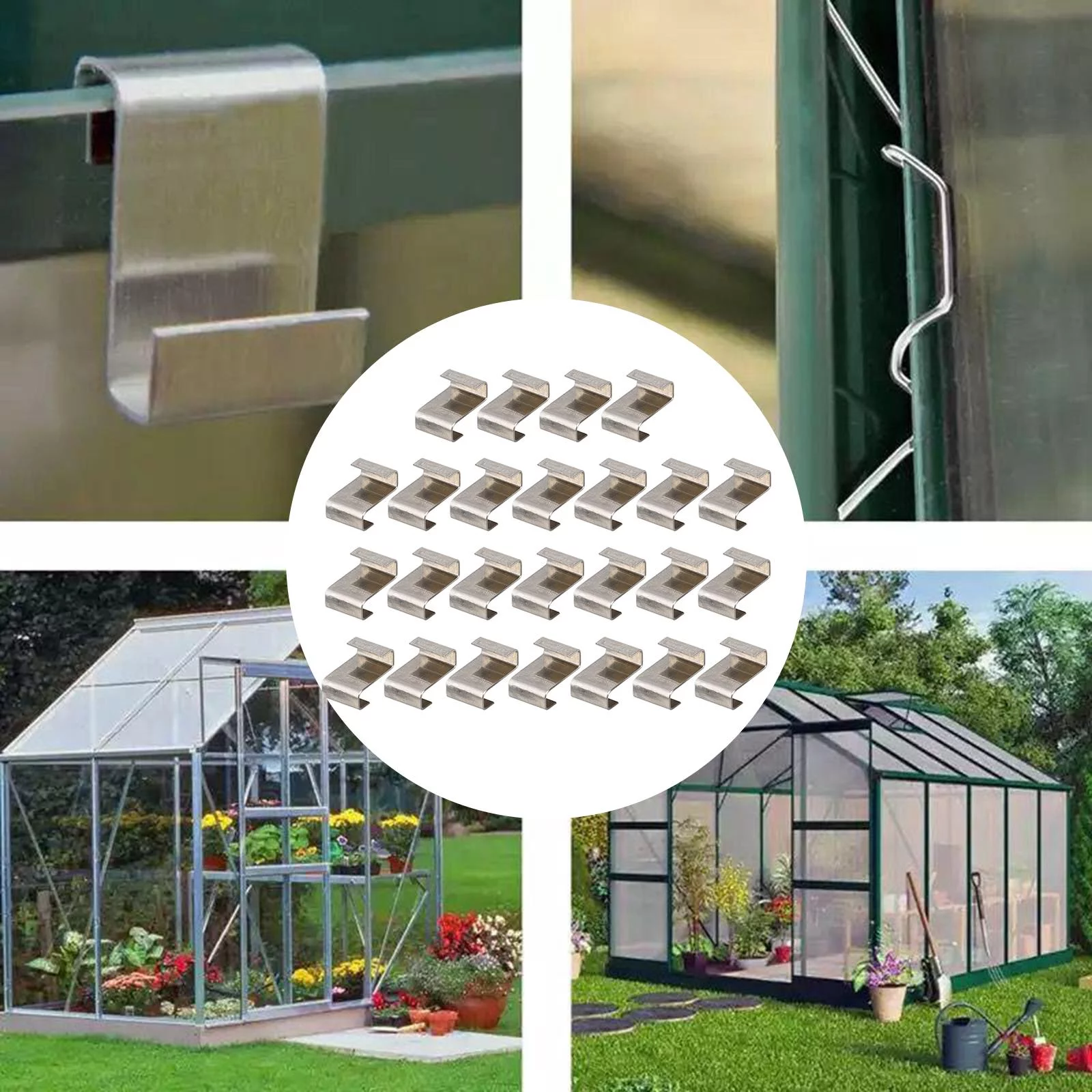 25 Shaped Stainless Greenhouse Glass Pane Fixing Clips Greenhouse Glazing