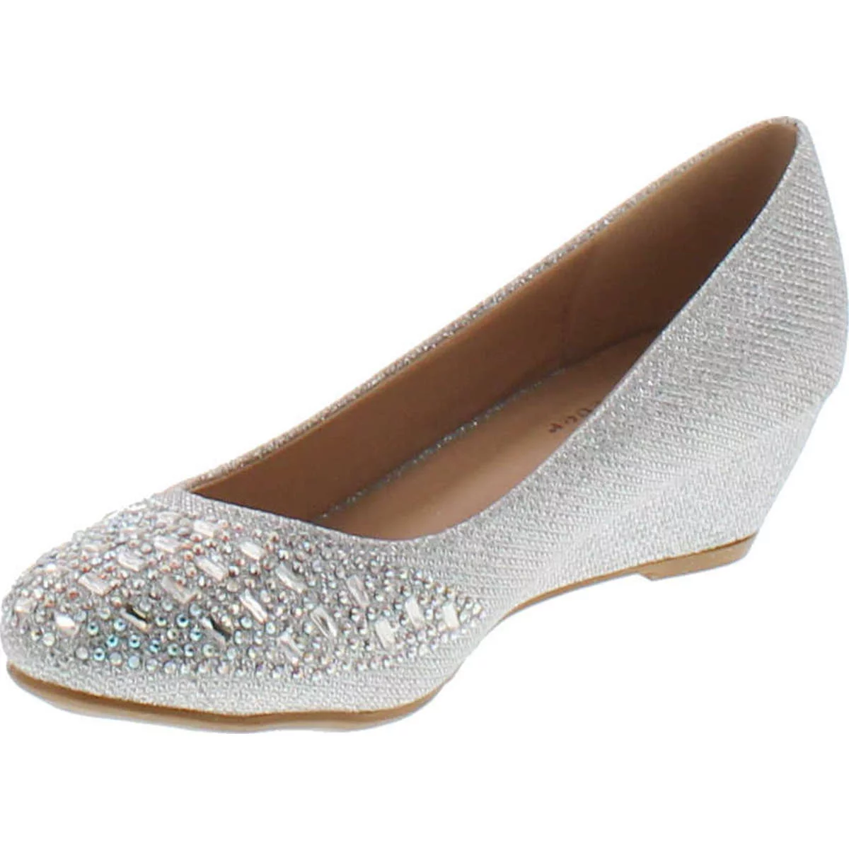 Forever Womens Low Wedge Heel Closed Toe Wedding Party Dress Sandals Shoes