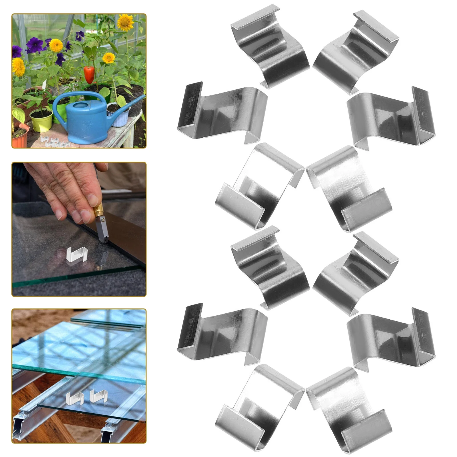 Jibingyi 25 Pcs Glazing Clips Greenhouse Z Clips Stainless Steel Fixing Clips Metal Holding Clips