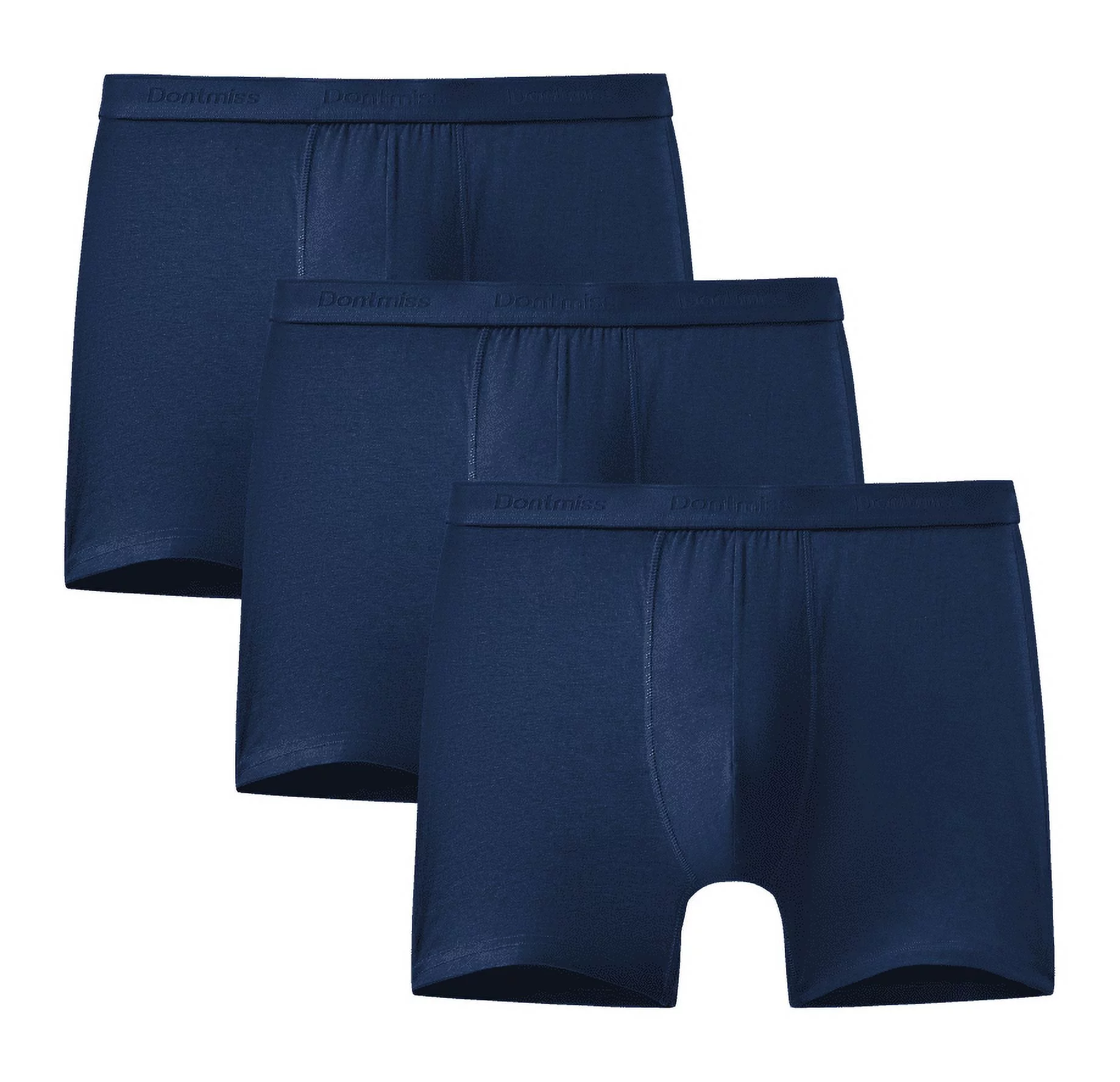 Dontmiss Men's Soft Breathable Bamboo Viscose Underwear 3-Pack Boxer Brief
