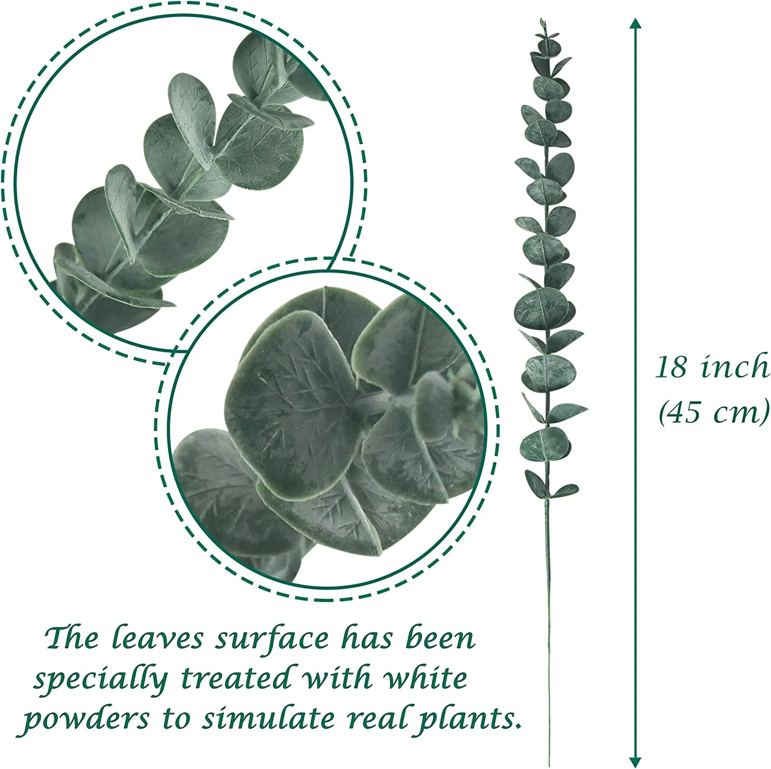 24pcs Eucalyptus Stems Artificial Flower Greenery for Wedding Bouquet Home Table Decor, Green