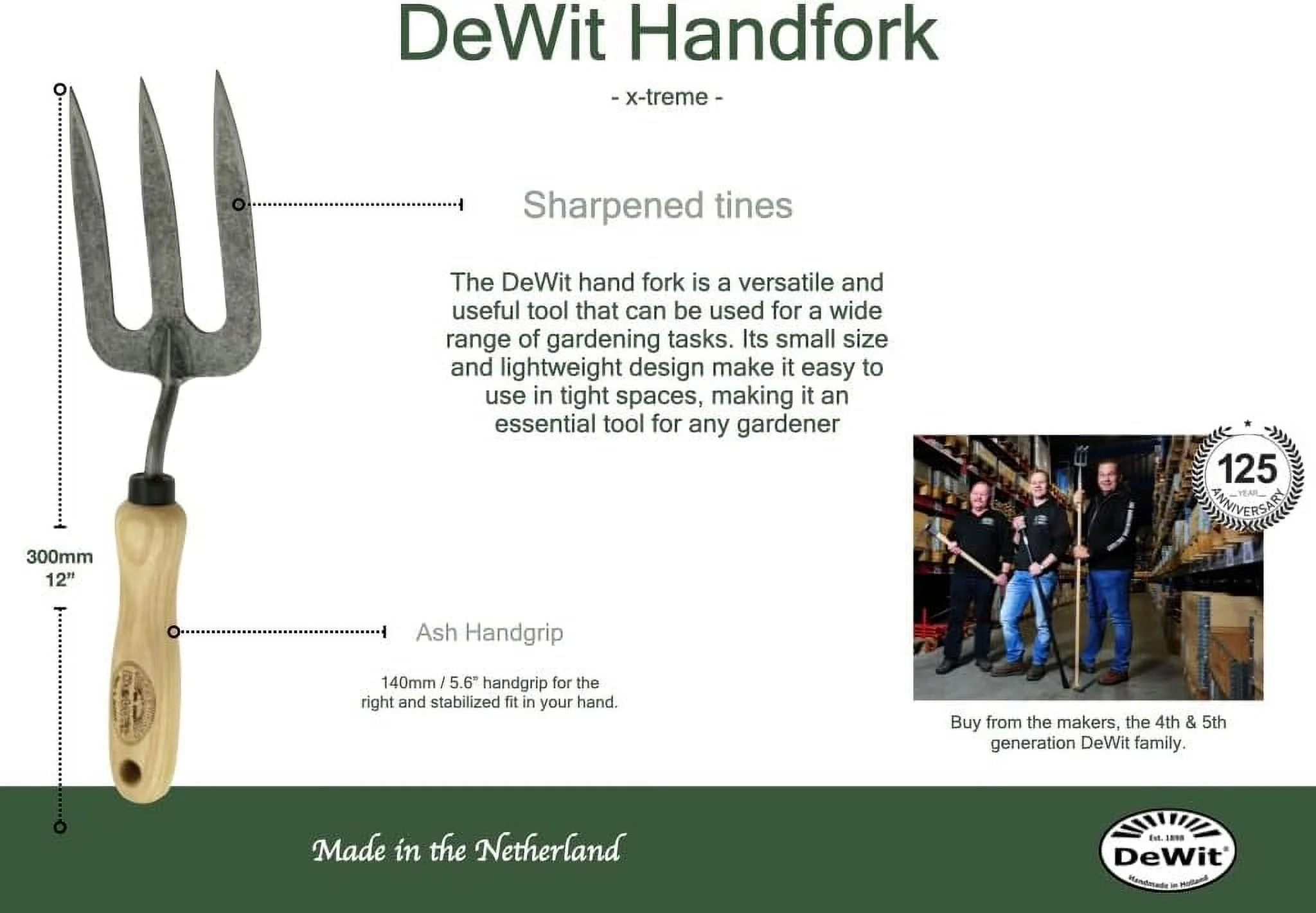 Tierra Garden Dewit X-Treme Hand Fork  Small