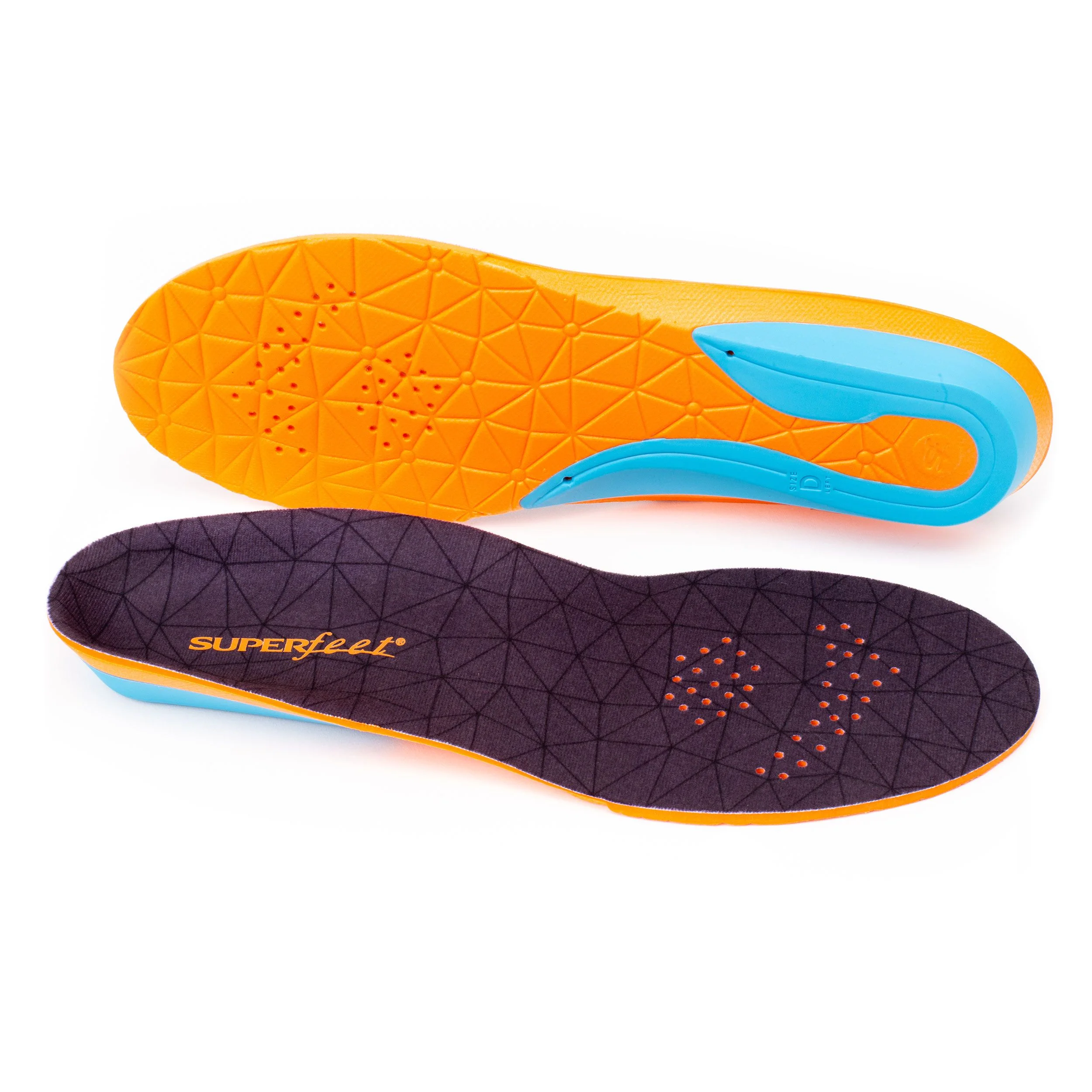Superfeet All-Purpose Cushion Insoles - Trim-To-Fit Medium Arch Support Comfort Foam Inserts for Workout Shoes - Professional Grade - Men 7.5-9 / Women 8.5-10