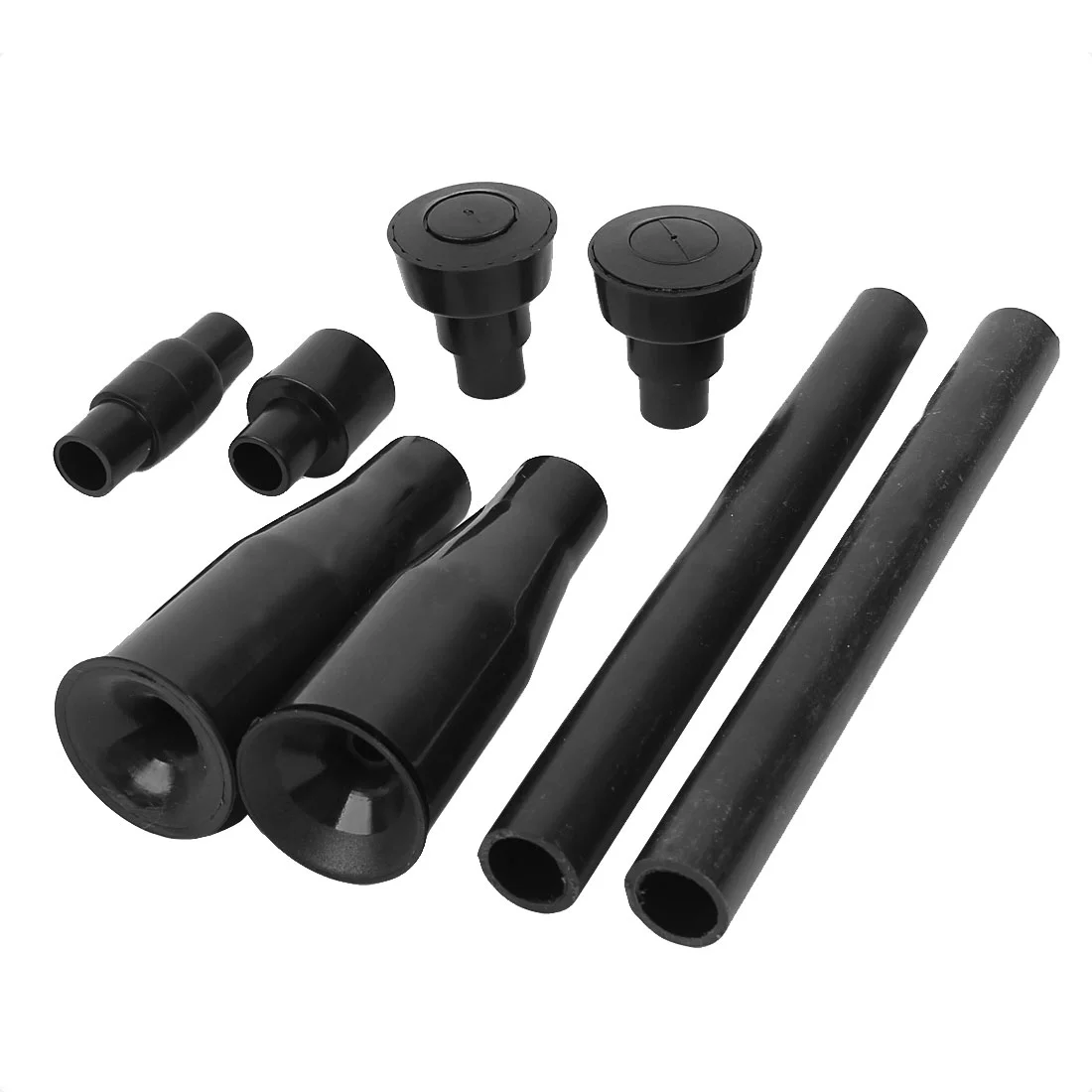 Unique Bargains Black Plastic 4 Shapes Water Fountain Nozzle Head Set for Garden Aquarium