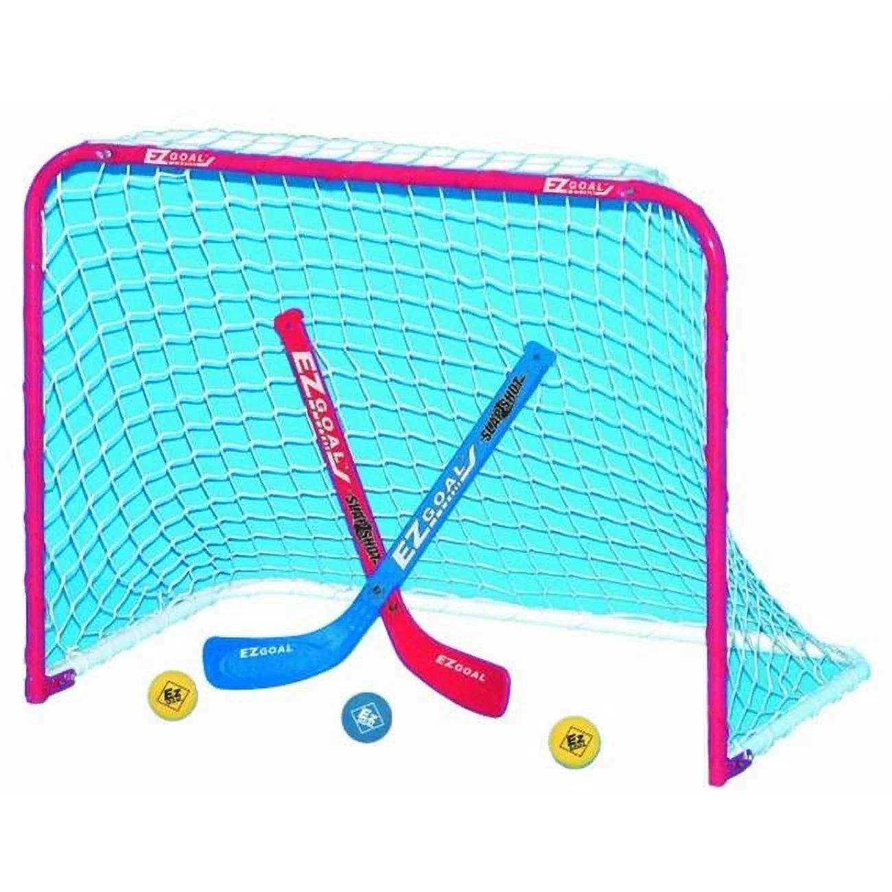 EZGoal Mini Folding Goal, Knee Hockey Net, with 2 Sticks and 3 Balls, 67200